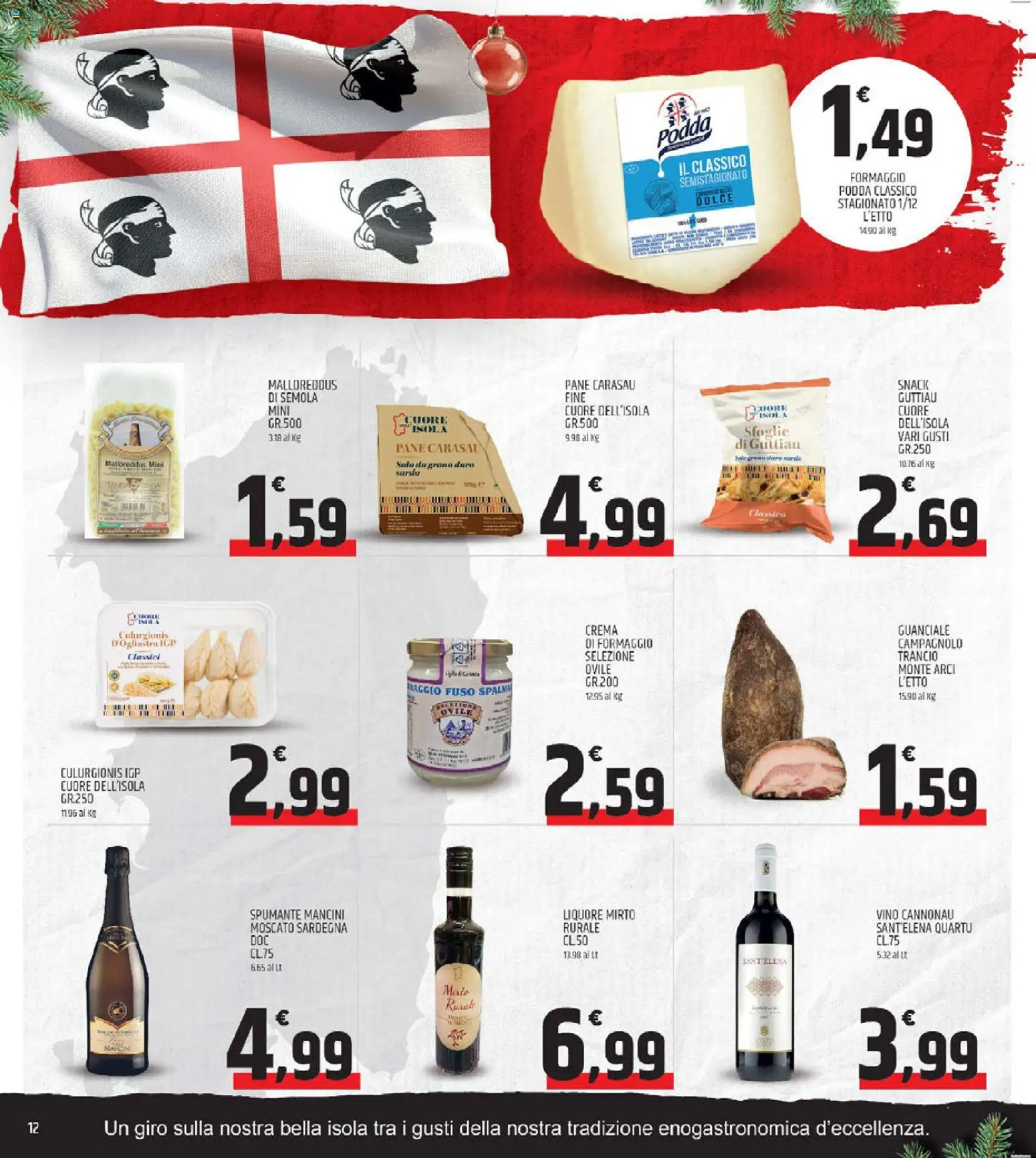 Volantino ARD Discount del 01.12.2025 | Pagina: 12 | Prodotti: Formaggio, Vino, Liquore, Guanciale