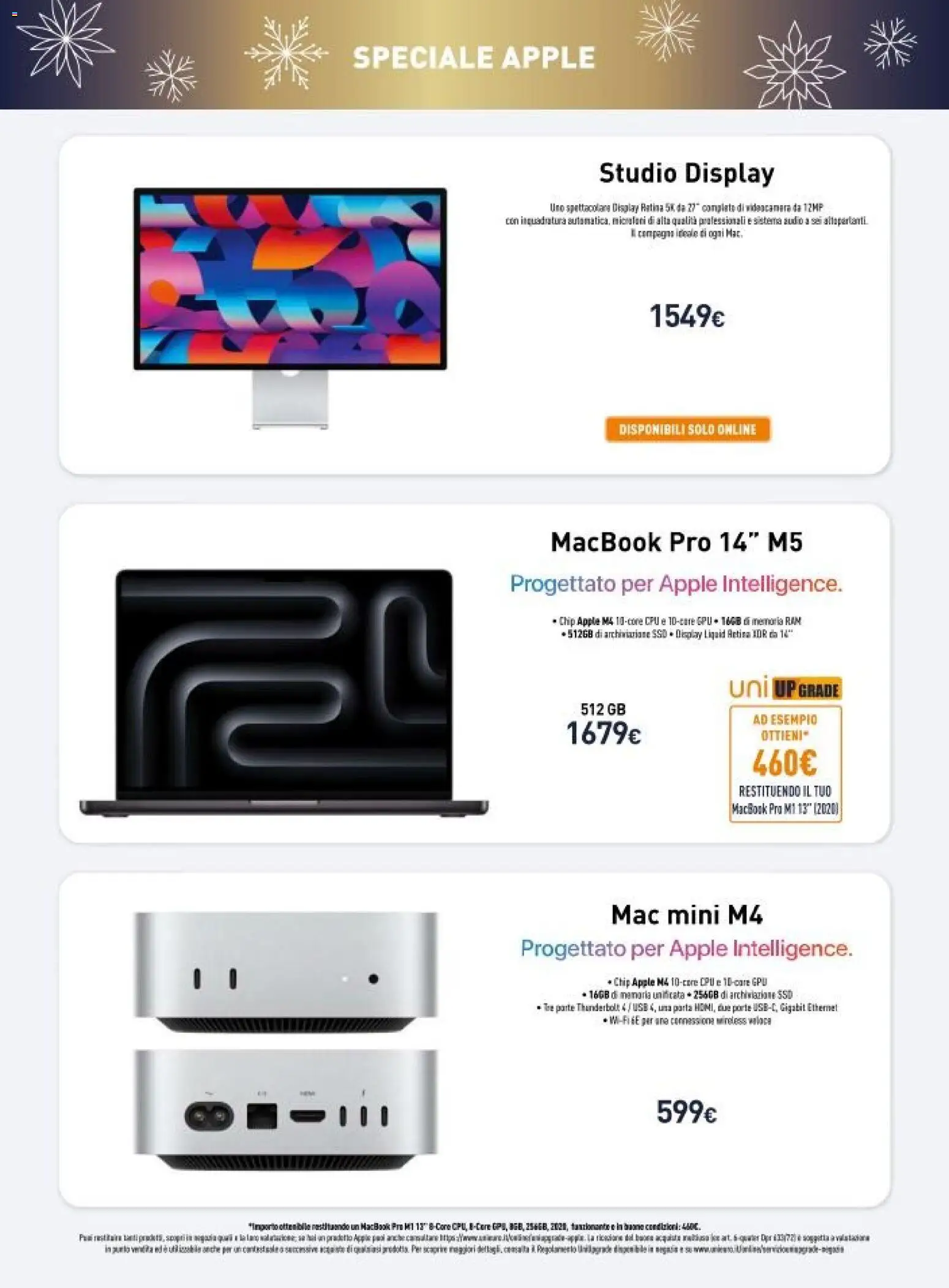 Volantino Unieuro del 08.12.2025 | Pagina: 11 | Prodotti: Audio, Videocamera, USB, Macbook