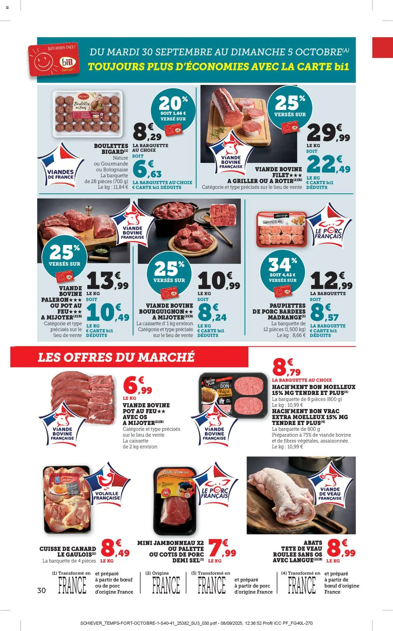 {H1} | Page: 30 | Produits: Volaille, Viande, Porc, Viande bovine