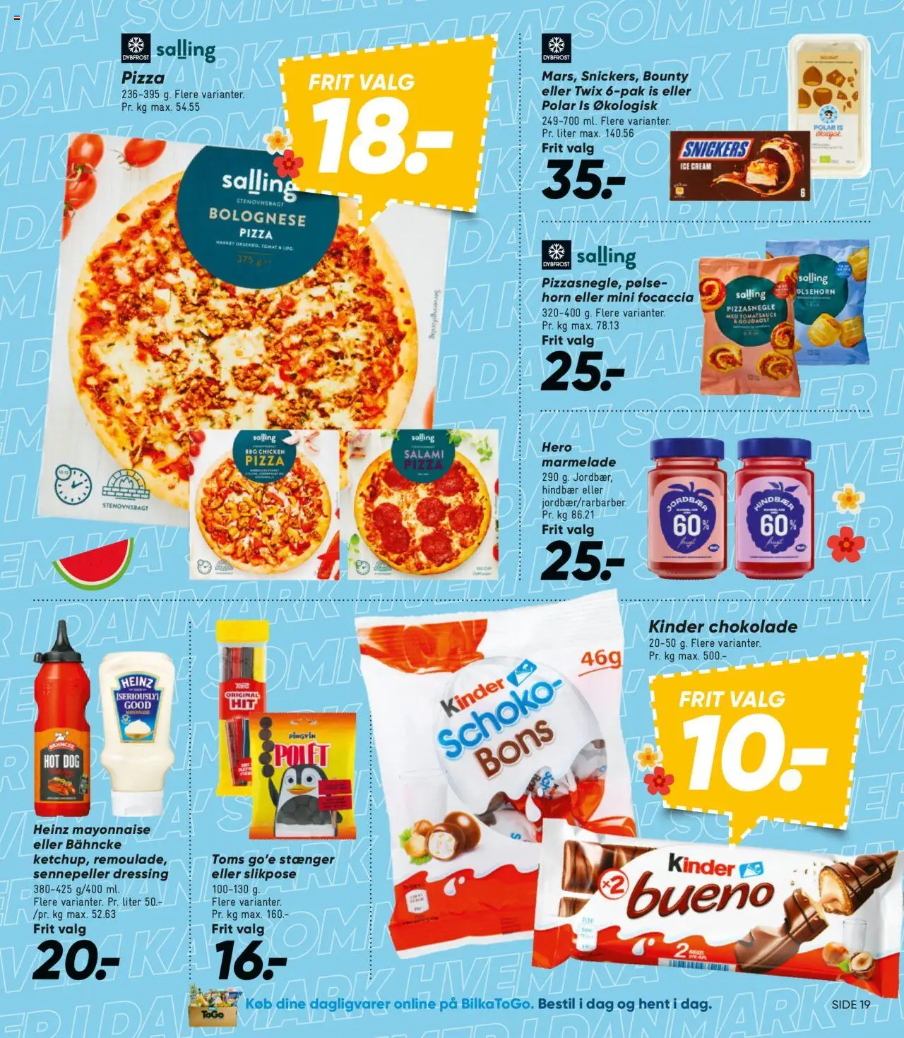 Bilka Tilbudsavis gyldig fra 04.07.2025 | Side: 25 | Produkter: Pølsehorn, Pizza, Dressing, Hindbær