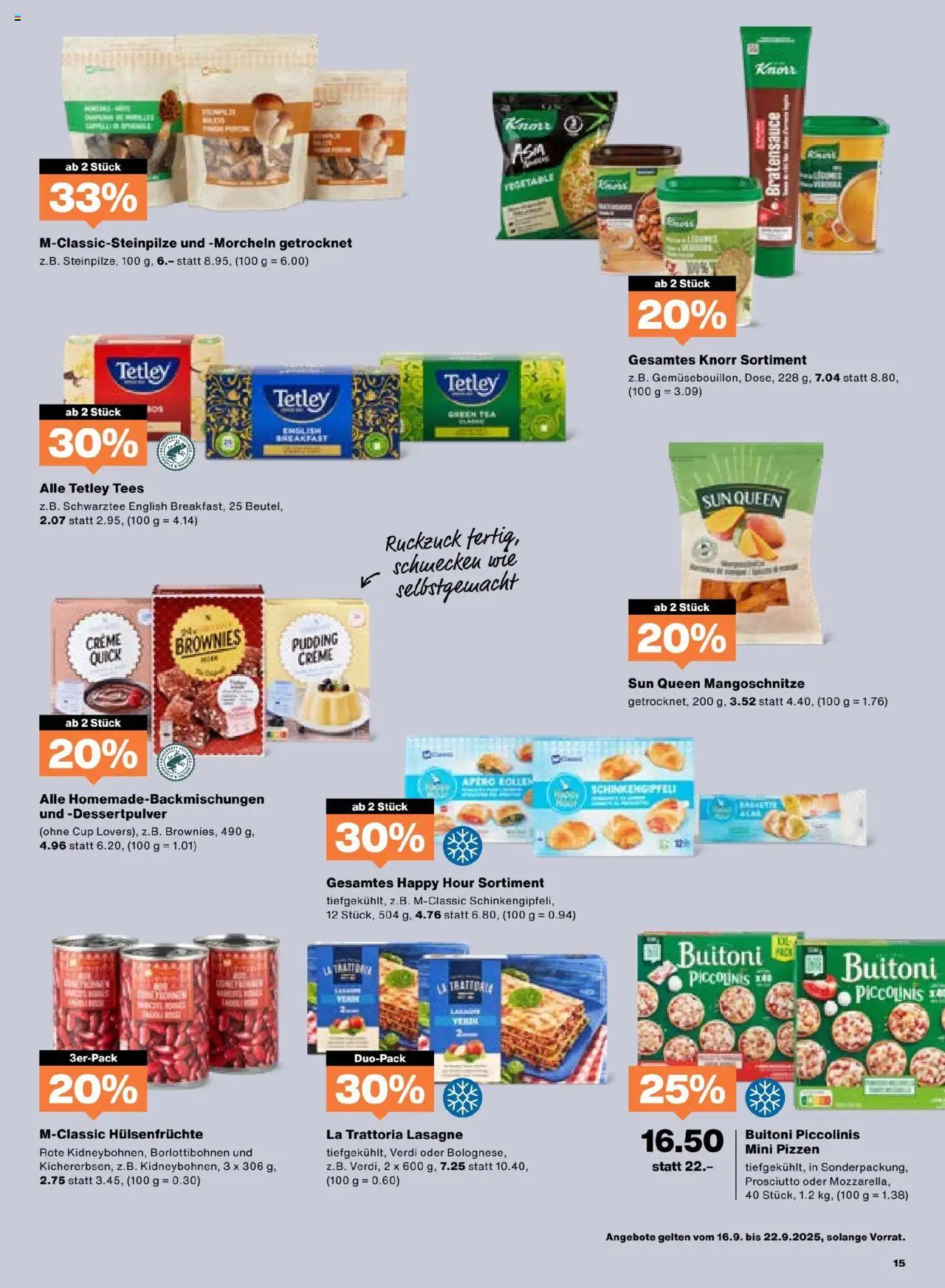 Migros Aktionen – gültig ab 16.09.2025 | Seite: 15 | Produkte: Pudding, Pizza, Creme