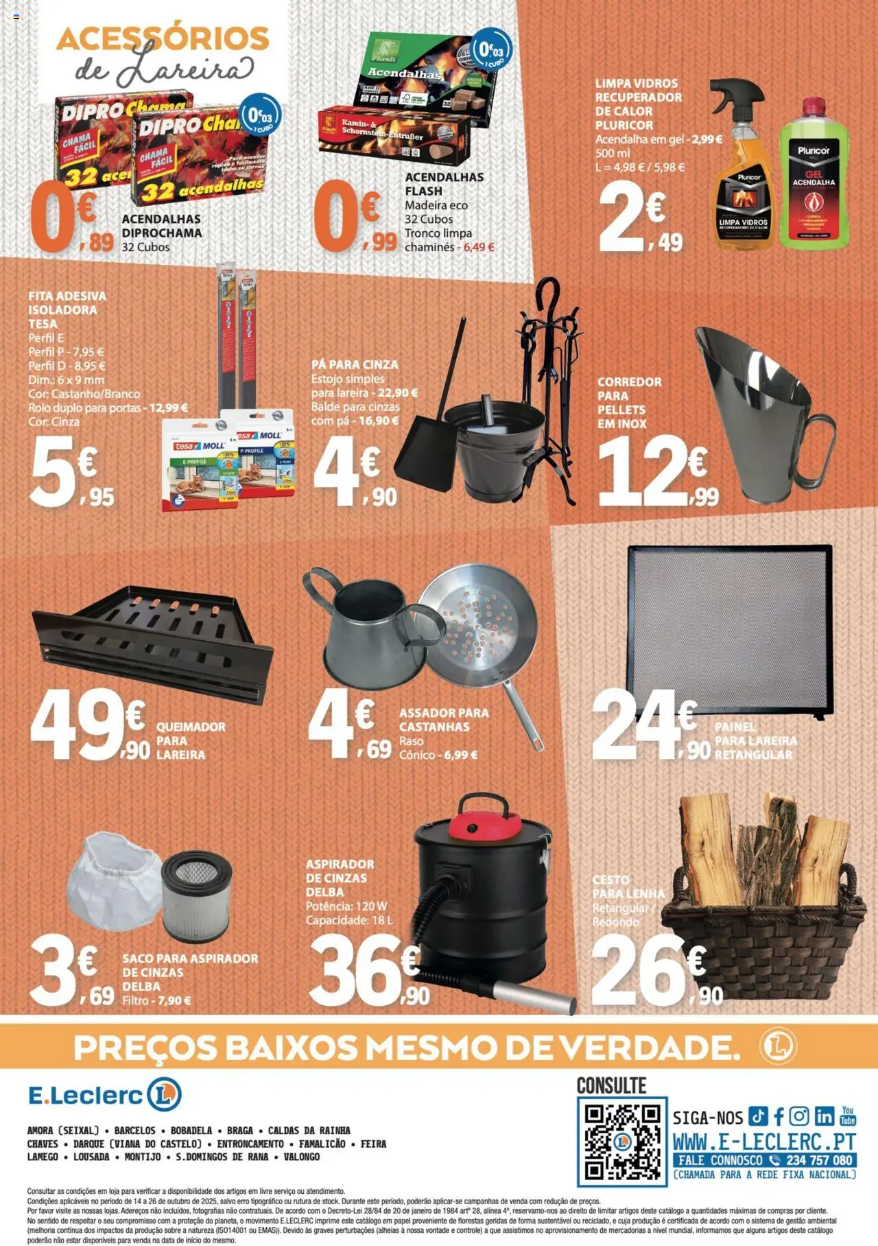 E.Leclerc - Folheto Especial Aquecimento │ válido de 14.10.2025 | Página: 8 | Produtos: Balde, Aspirador de cinzas, Chá, Pá