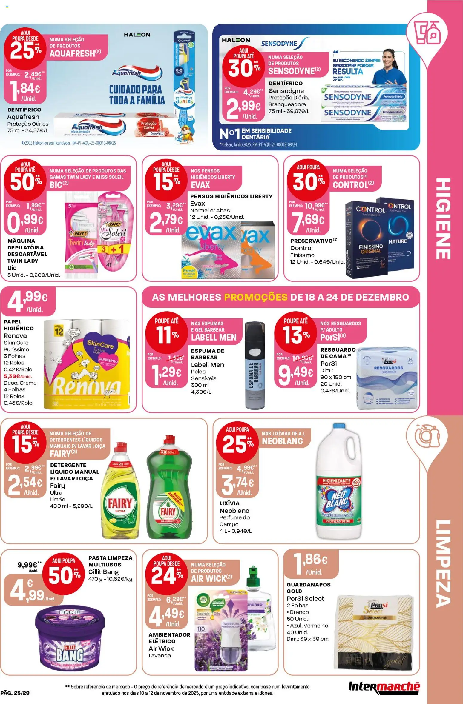 Intermarché Folheto Contact │ válido de 18.12.2025 | Página: 25 | Produtos: Perfume, Guardanapos, Detergente, Creme
