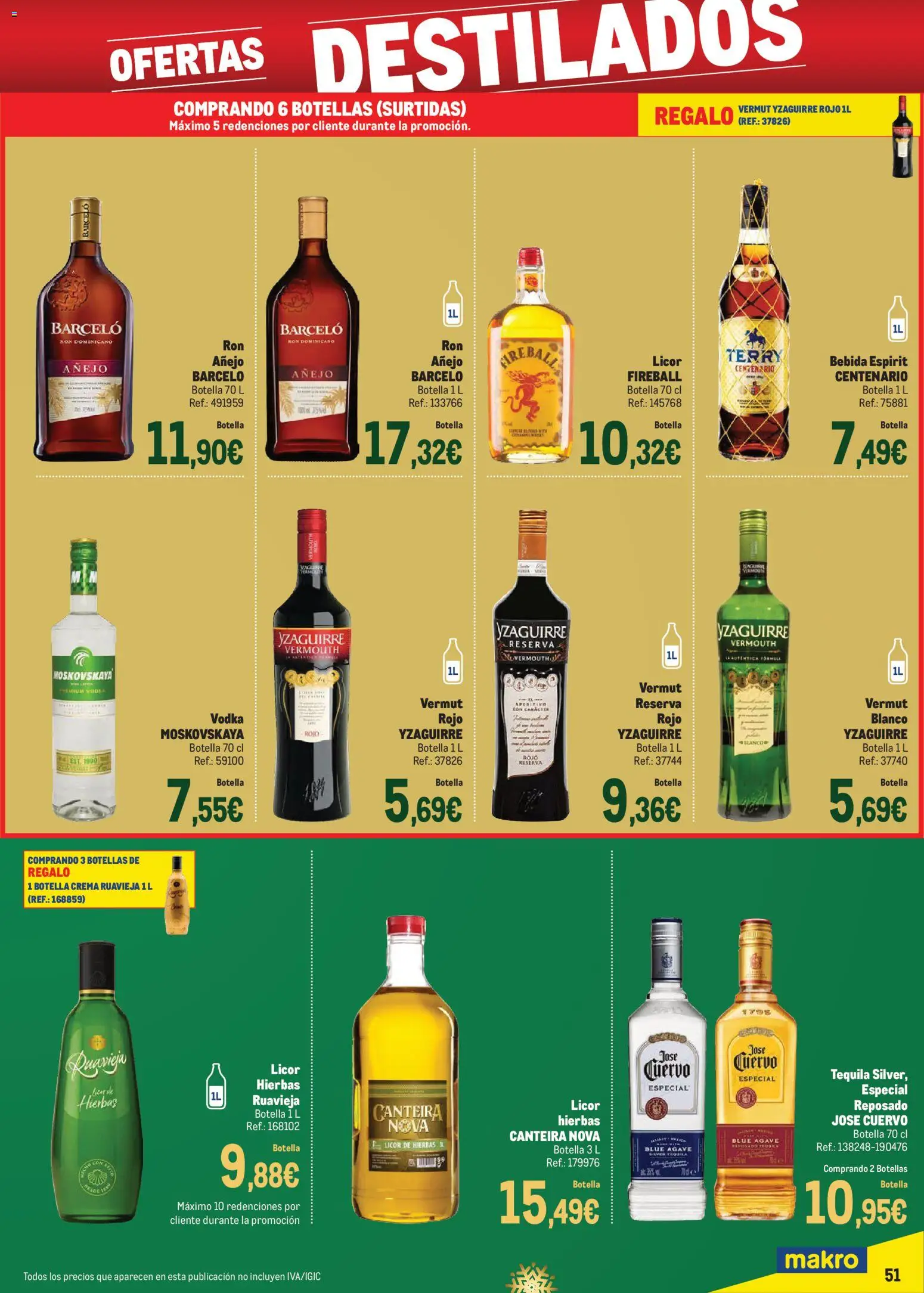 Makro - Precios Especial Sur 2 │ válido desde el 09.12.2025 | Página: 51 | Productos: Licor, Ron, Crema, Vodka