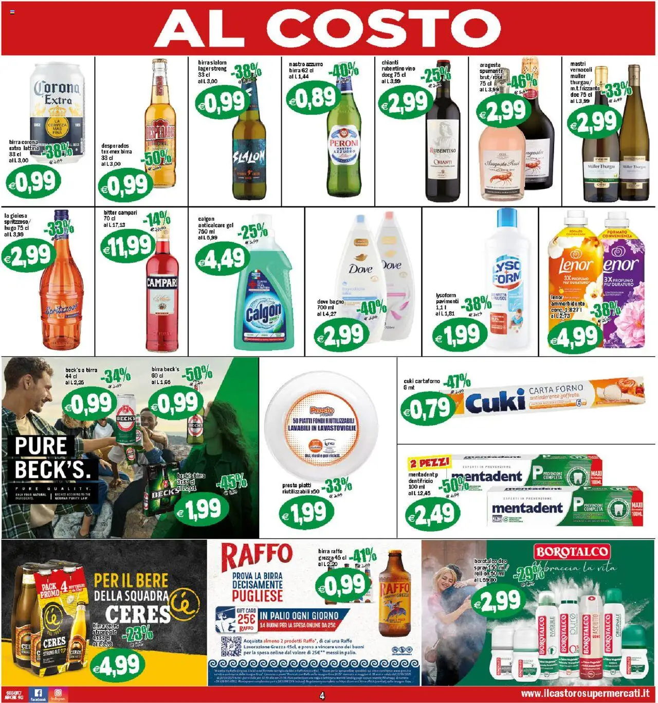 Volantino Il Castoro del 17.09.2025 | Pagina: 4 | Prodotti: Ammorbidente, Ceres, Spumante, Forno