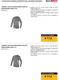 Anteprima del volantino Eurobrico Abbigliamento da Lavoro Diadora catalogo valido a partire dal 23.07.2025 | Pagina: 50 | Prodotti: Maglietta