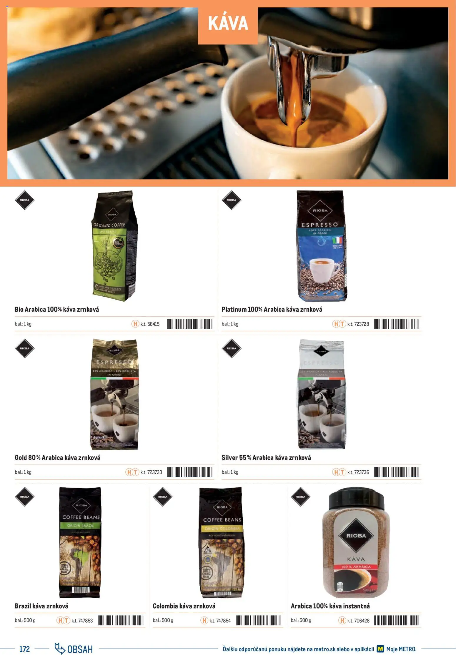 Nové Metro akcie – leták je platný od 01.01.2025 | Strana: 172 | Produkty: Káva