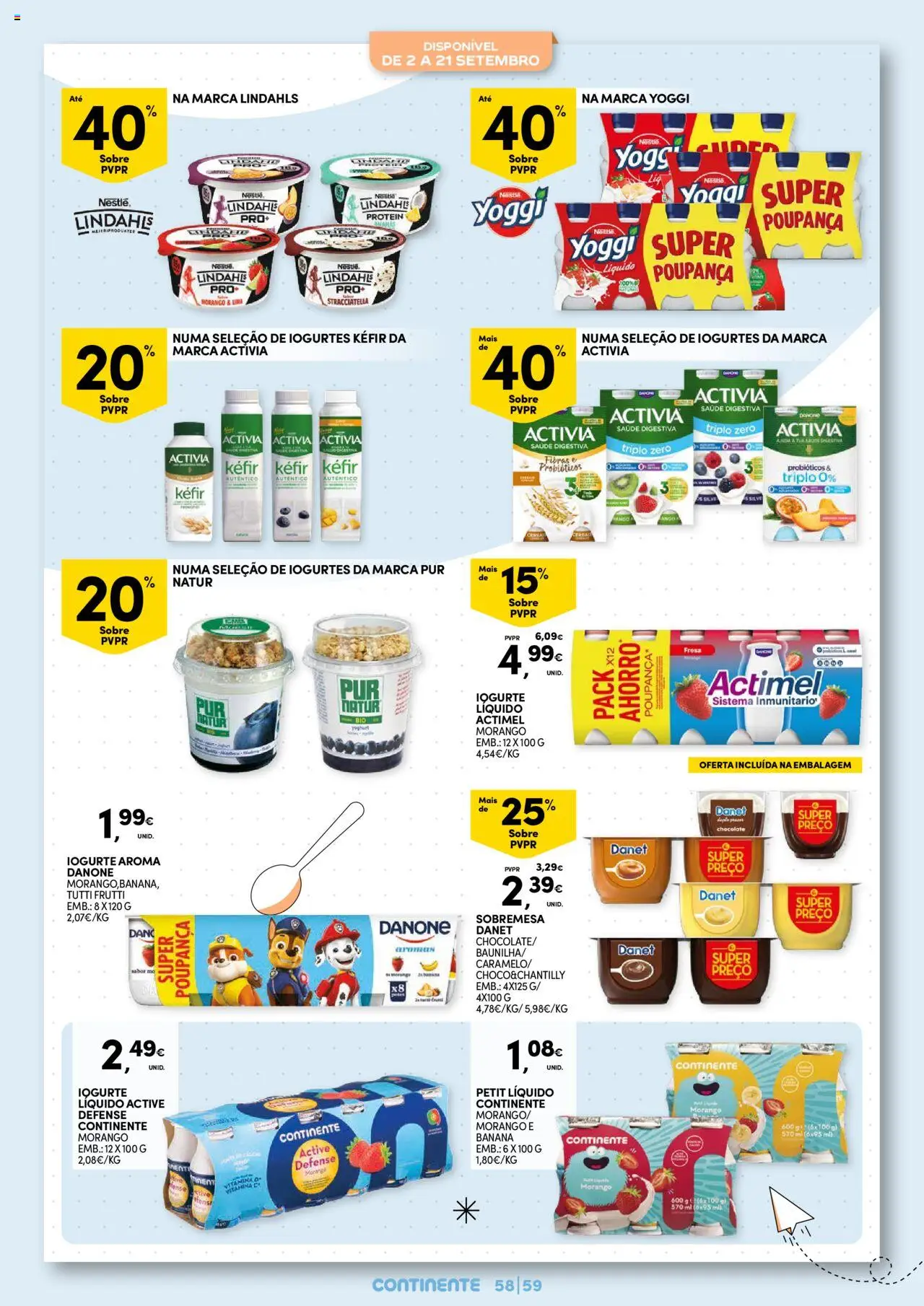 Continente - Regresso às Aulas: Regressamos com tudo │ válido de 12.08.2025 | Página: 59 | Produtos: Iogurtes, Iogurte, Vitamina c, Iogurte liquido