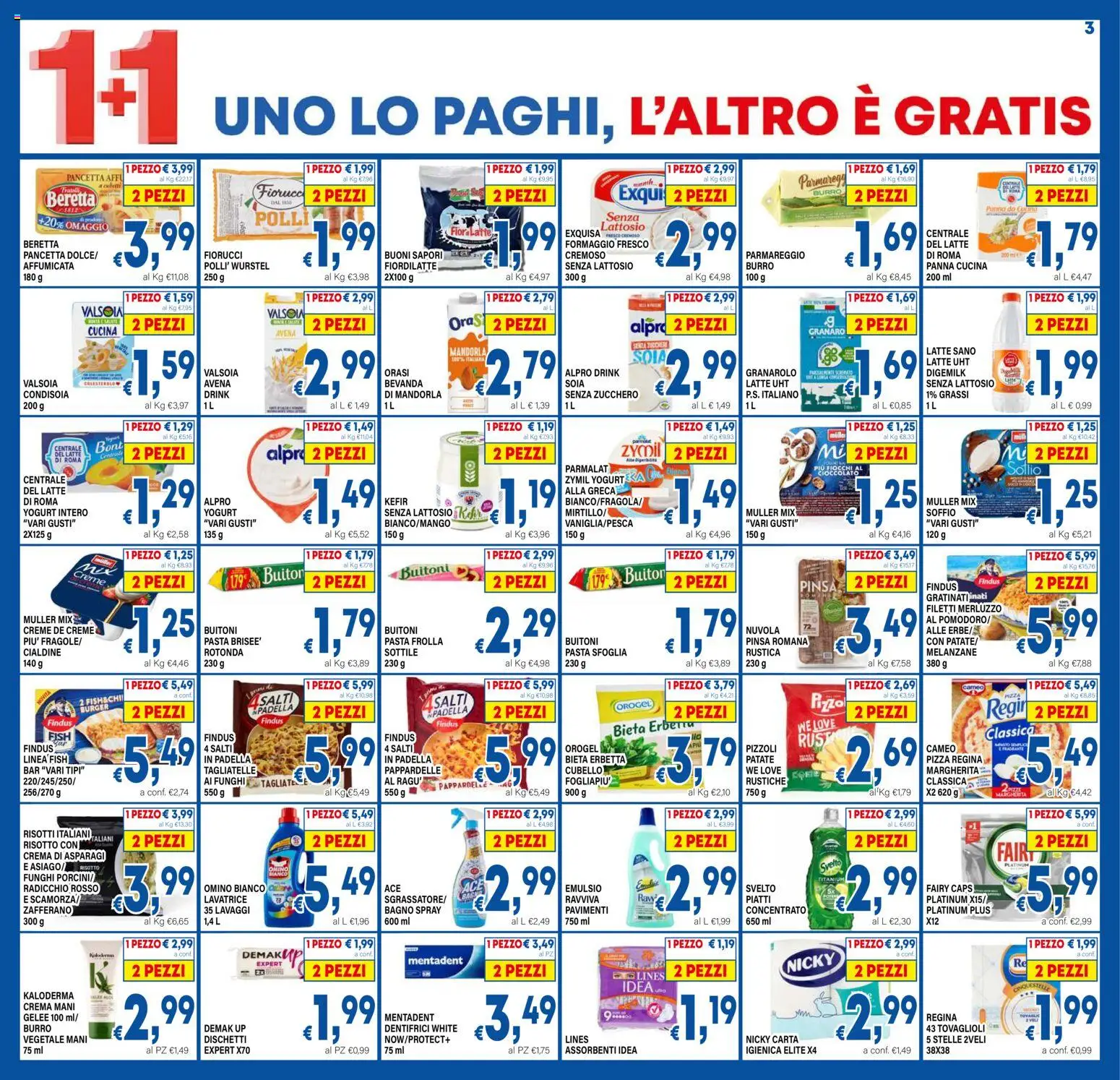 Volantino DEM del 13.02.2026 | Pagina: 3 | Prodotti: Yogurt senza lattosio, Tagliatelle, Lavatrice, Bagno