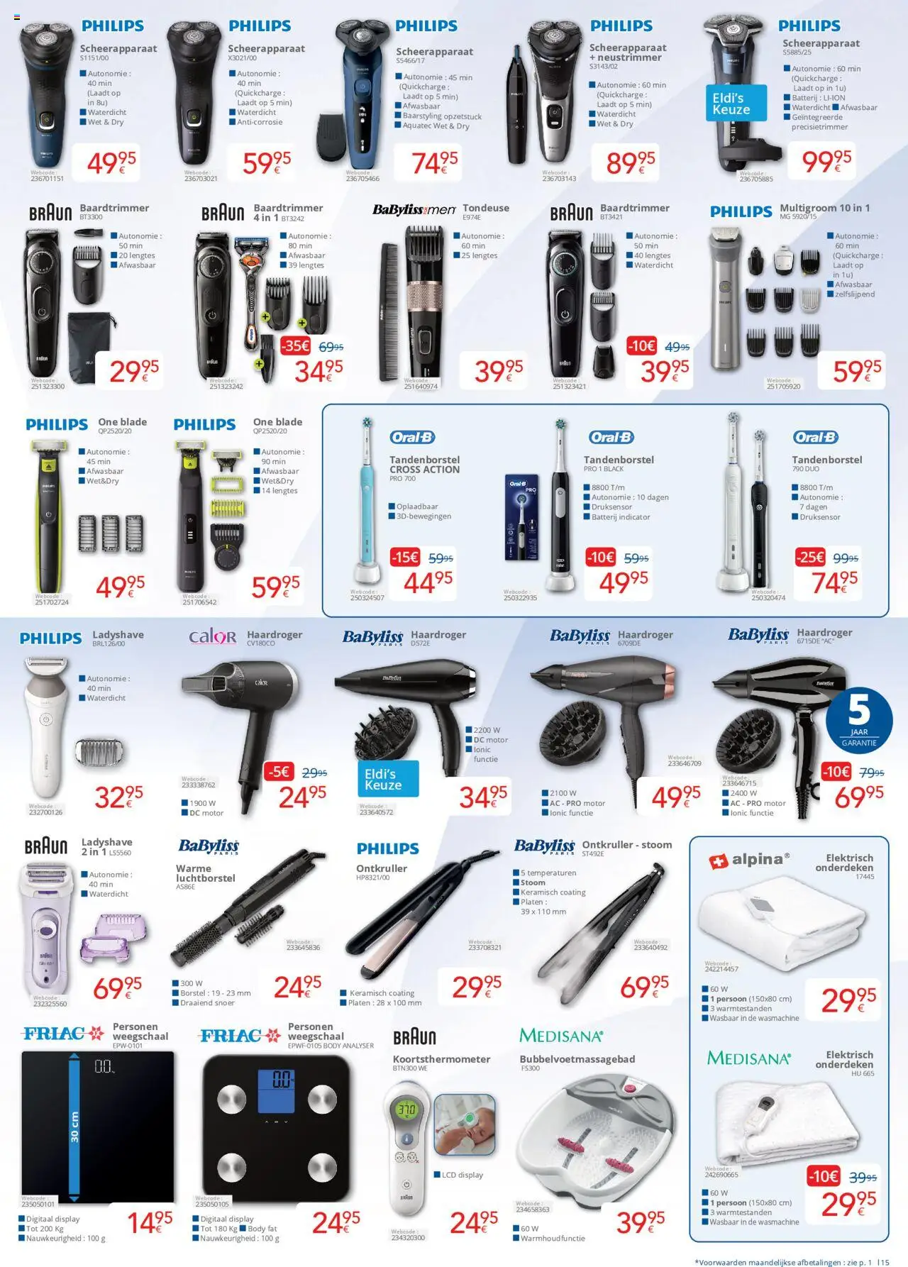 {H1} | Pagina: 15 | Producten: Scheerapparaat, Platen, Batterij, Haardroger