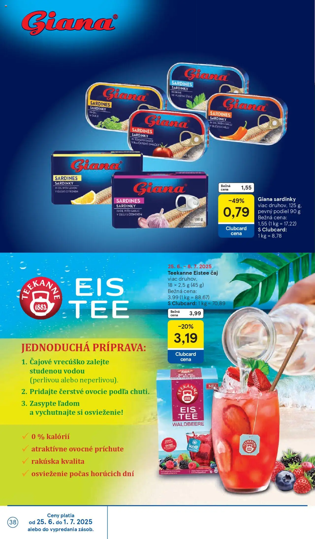 Tesco Hypermarket - leták │ platný od 25.06.2025 | Strana: 38 | Produkty: Sardinky, Chilli, Teekanne, Ovocie