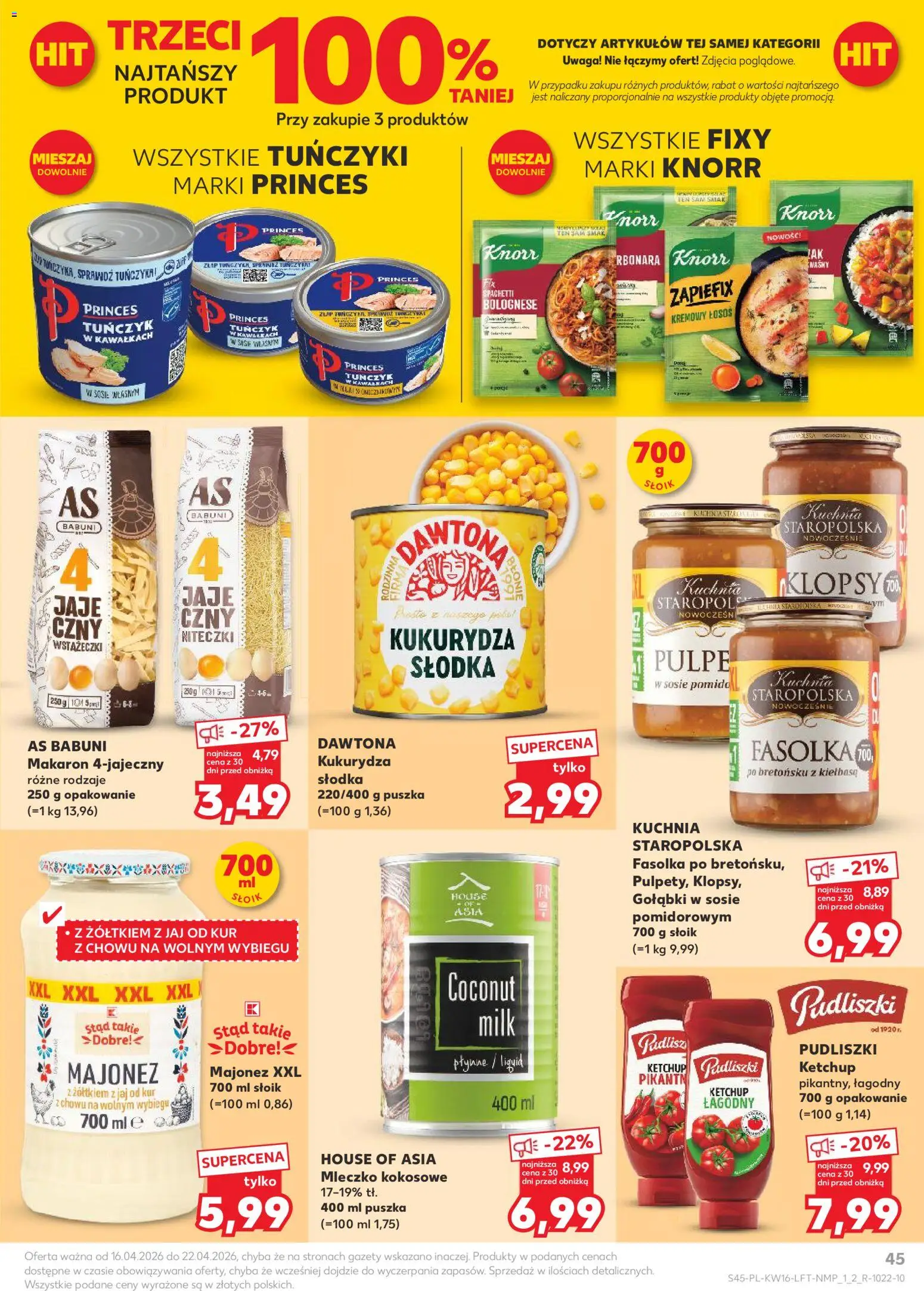 Kaufland Polsko leták od 16.04.2026 | Strana: 45 | Produkty: Knorr, Losos, Fixy