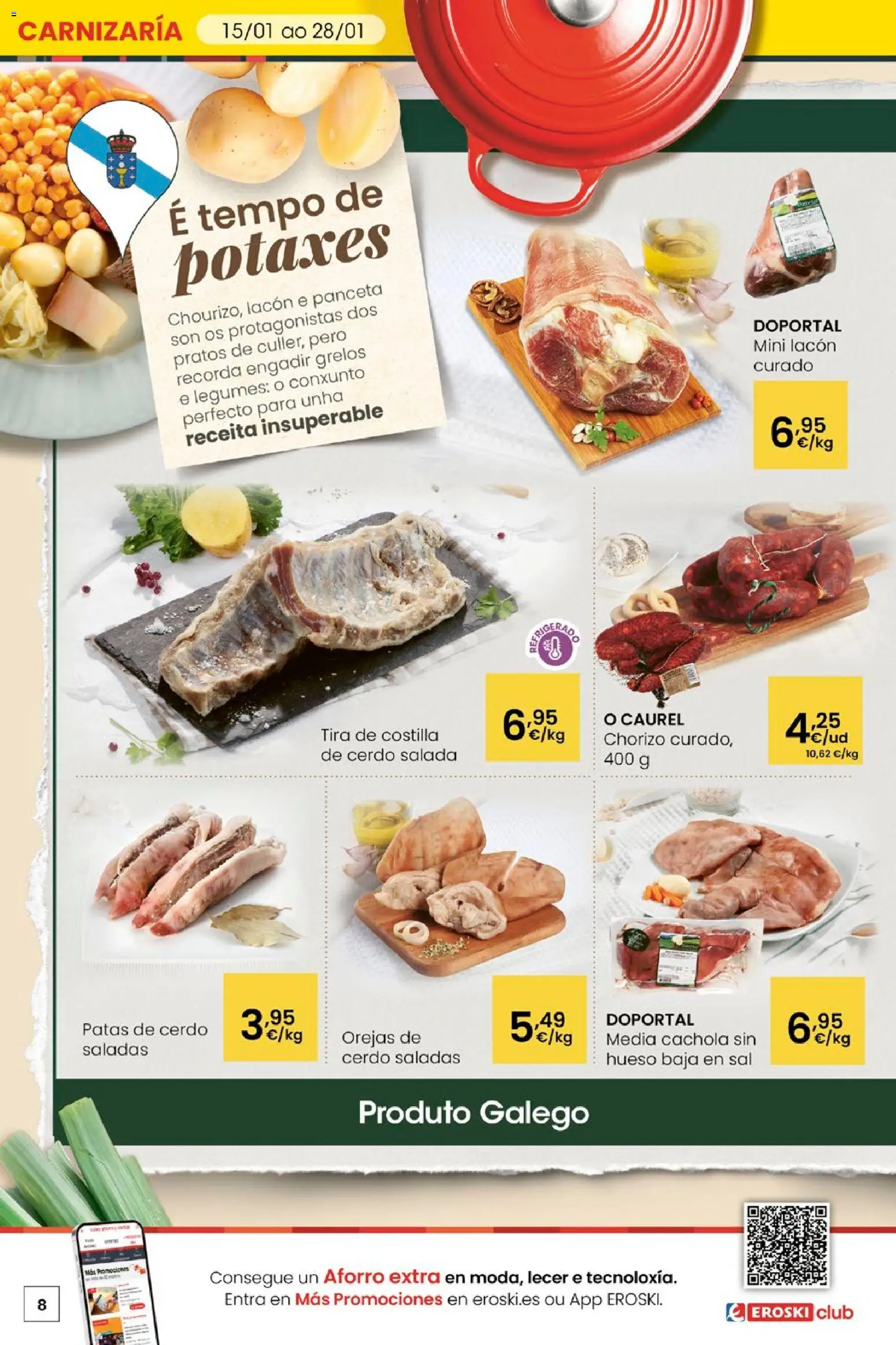 Eroski - Quen ben te quere farache aforrar │ válido desde el 15.01.2026 | Página: 8 | Productos: Ηλεκτρικός φούρνος, Cerdo
