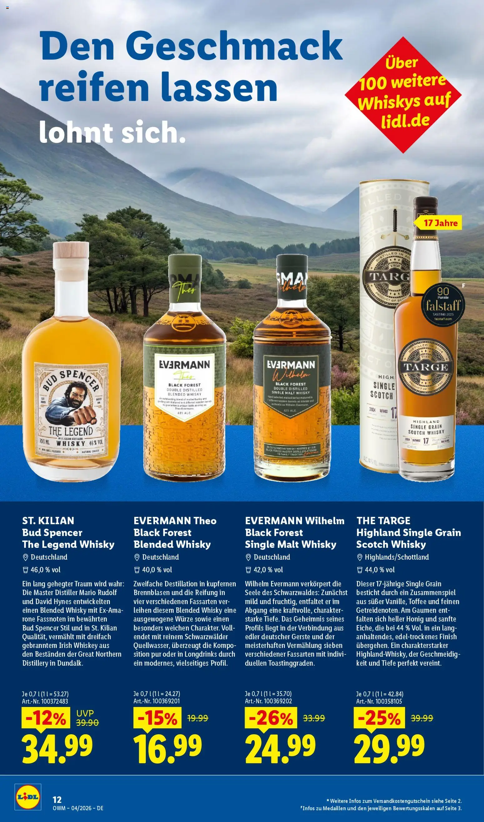 Lidl Prospekt – gültig ab 01.04.2026 | Seite: 12 | Produkte: Whisky, Finish, Whiskey