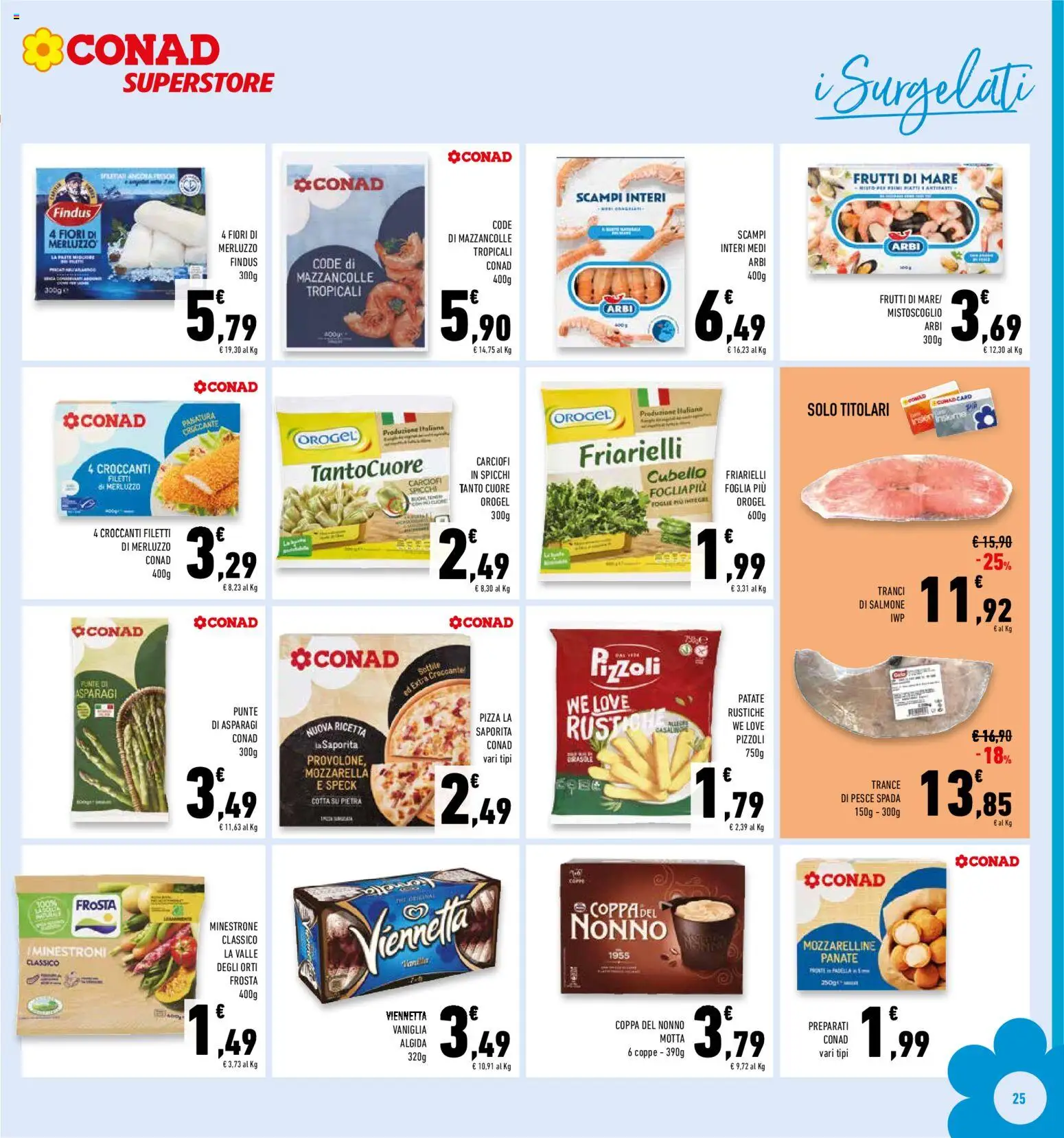 Volantino Conad del 10.12.2025 | Pagina: 25 | Prodotti: Salmone, Pesce, Asparagi, Pesce spada