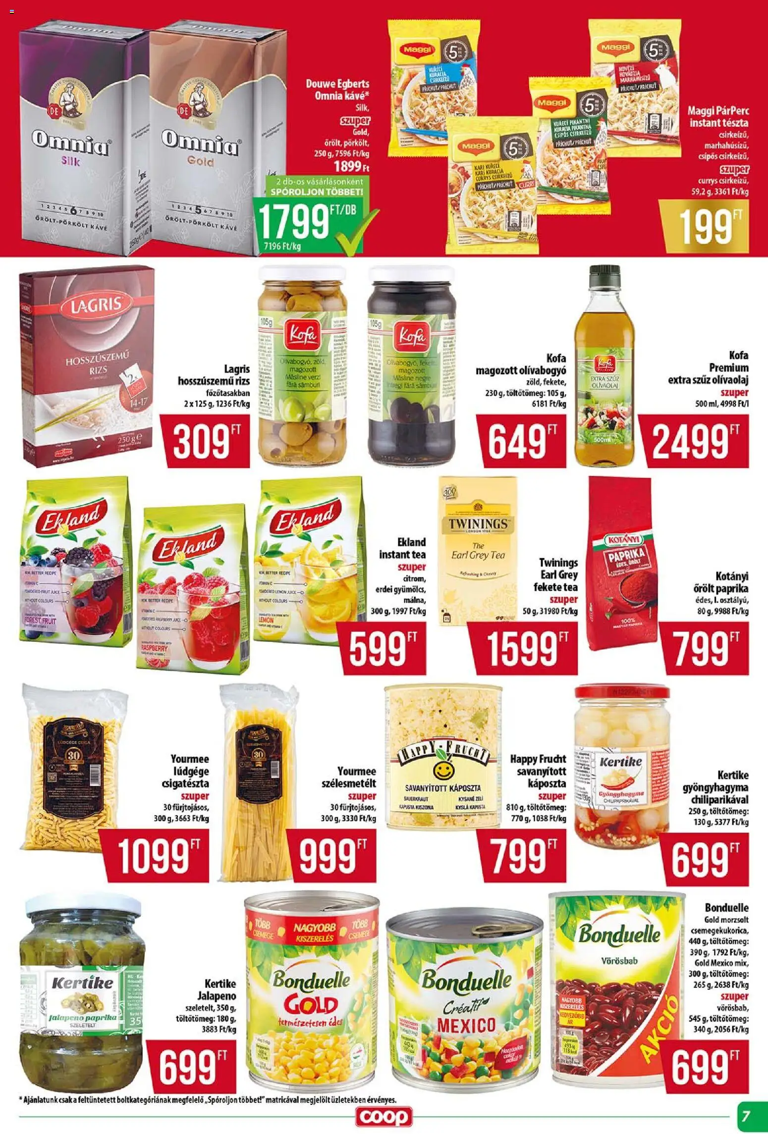 COOP akciós ujság - amely érvényes a következő dátumtól: 13.11.2025 | Oldal: 7 | Termékek: Rizs, Tea, Gyöngyhagyma, Olívaolaj