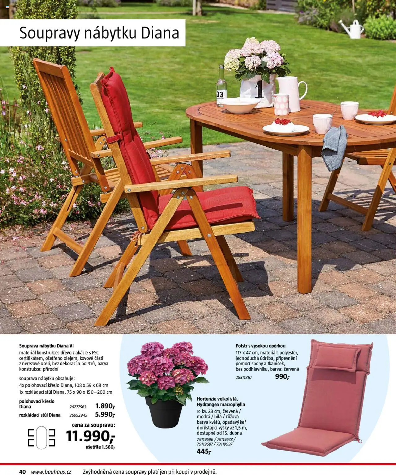 Bauhaus katalog Zahradní nábytek od 01.04.2025 | Strana: 40 | Produkty: Křeslo, Stůl