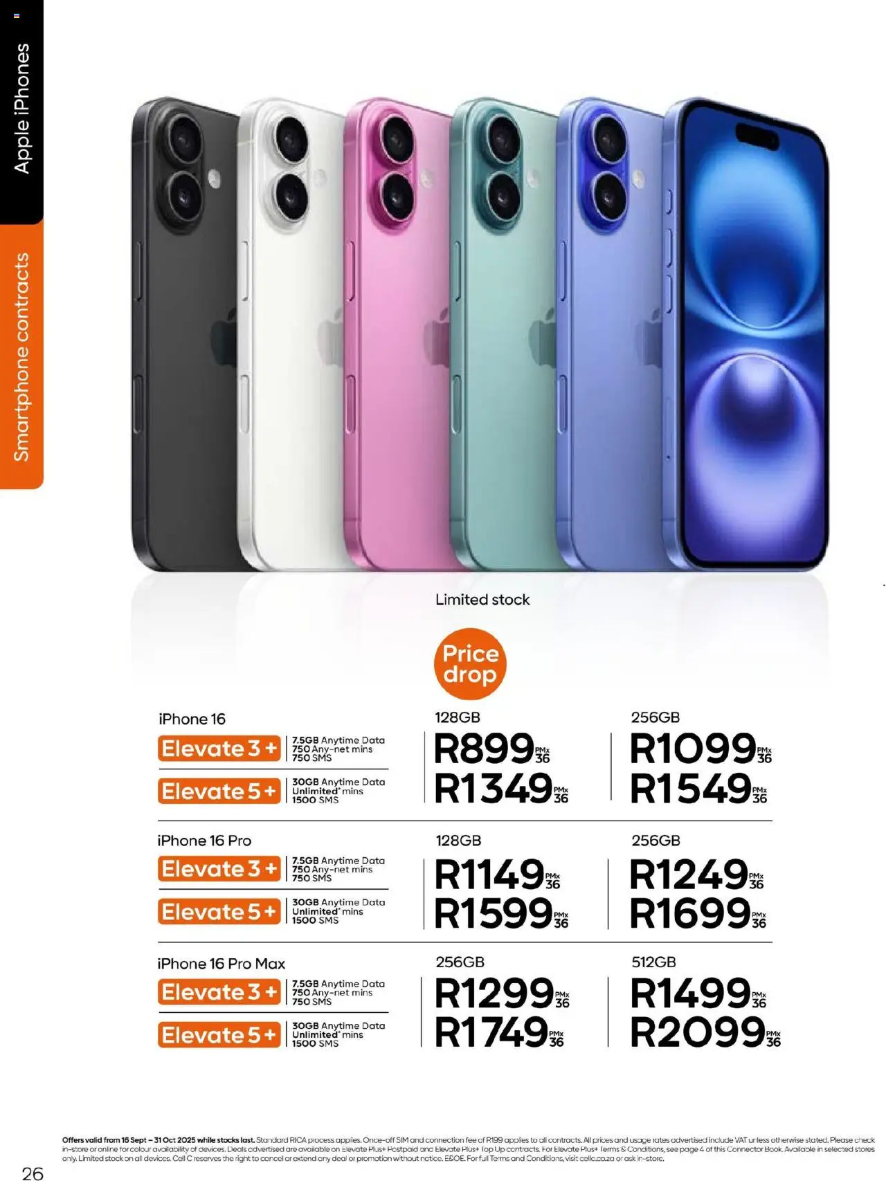 New Cell C catalogue – valid from 16.09.2025 | Page: 26 | Products: Data, Sim, Smartphone, Connector