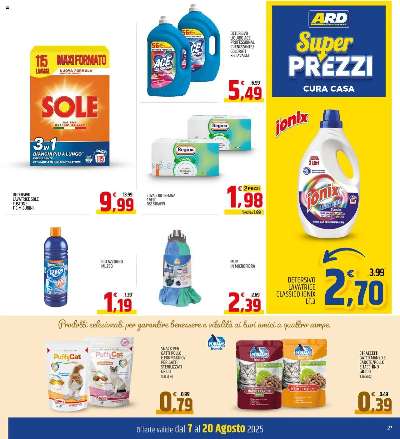 Volantino ARD Discount del 07.08.2025 | Pagina: 27 | Prodotti: Pollo, Manzo, Tacchino, Lavatrice