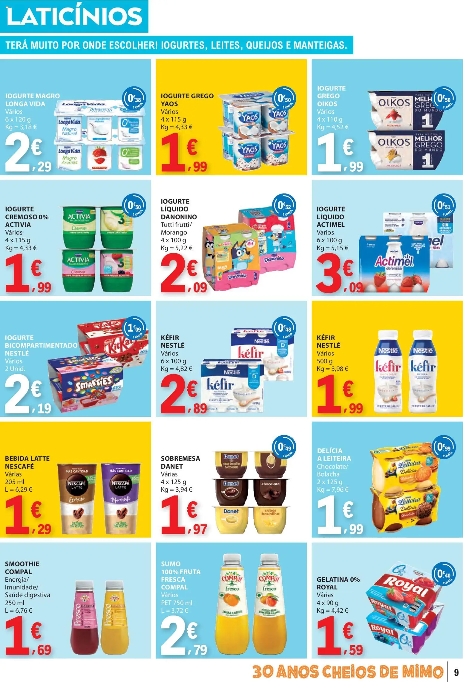 E.Leclerc folheto │ válido de 02.01.2026 | Página: 9 | Produtos: Gelatina, Kefir nestlé, Iogurte, Sumo