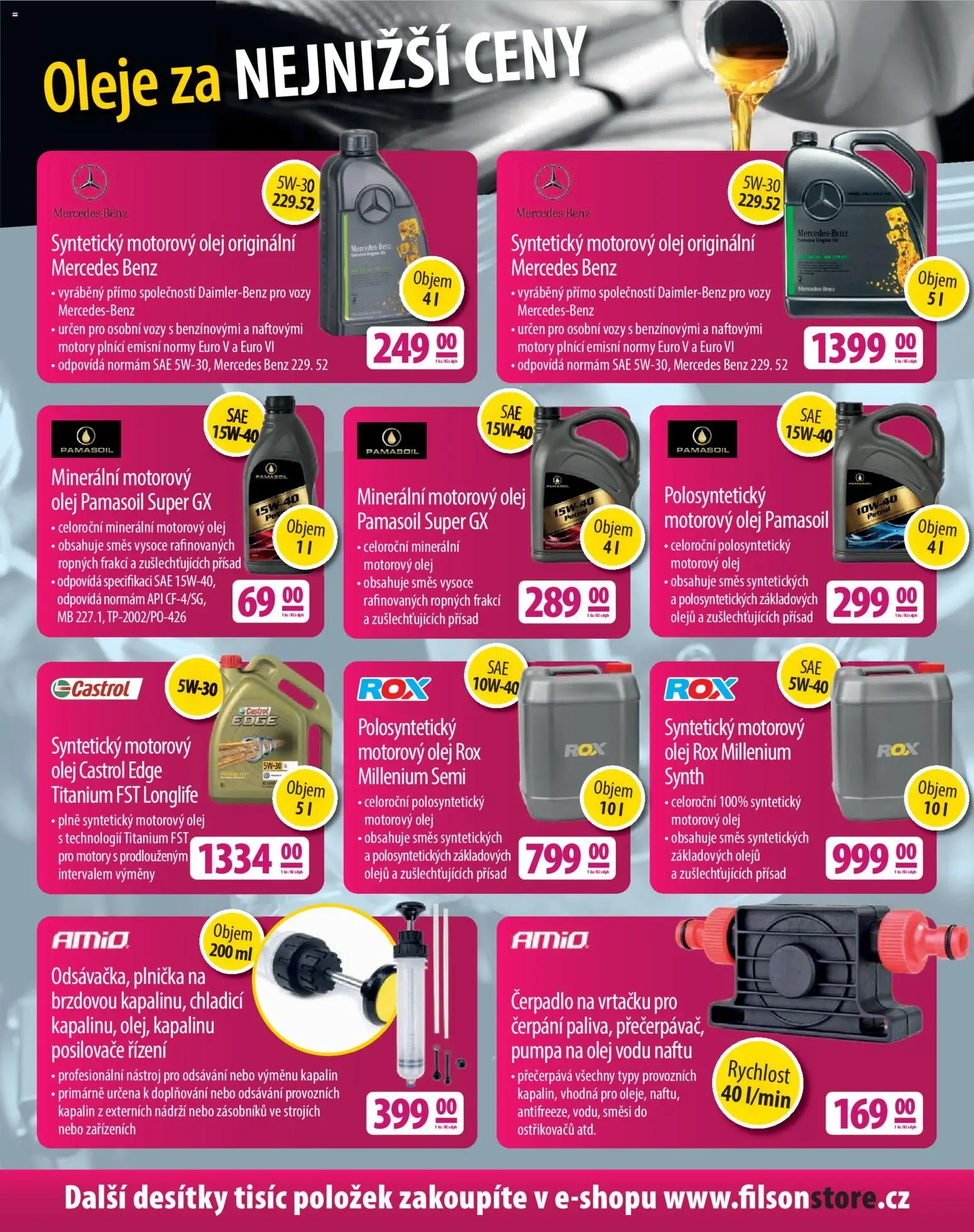 FILSON Store - S Filsonstore vás ranní mrazy nezaskočí od 24.11.2025 | Strana: 2 | Produkty: Pumpa, Čerpadlo, Motorový olej, Čerpadlo na vrtačku
