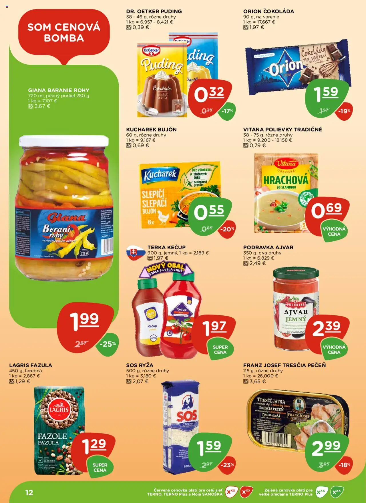 Terno leták │ platný od 21.08.2025 | Strana: 12 | Produkty: Ryža, Puding, Čokoláda, Kečup