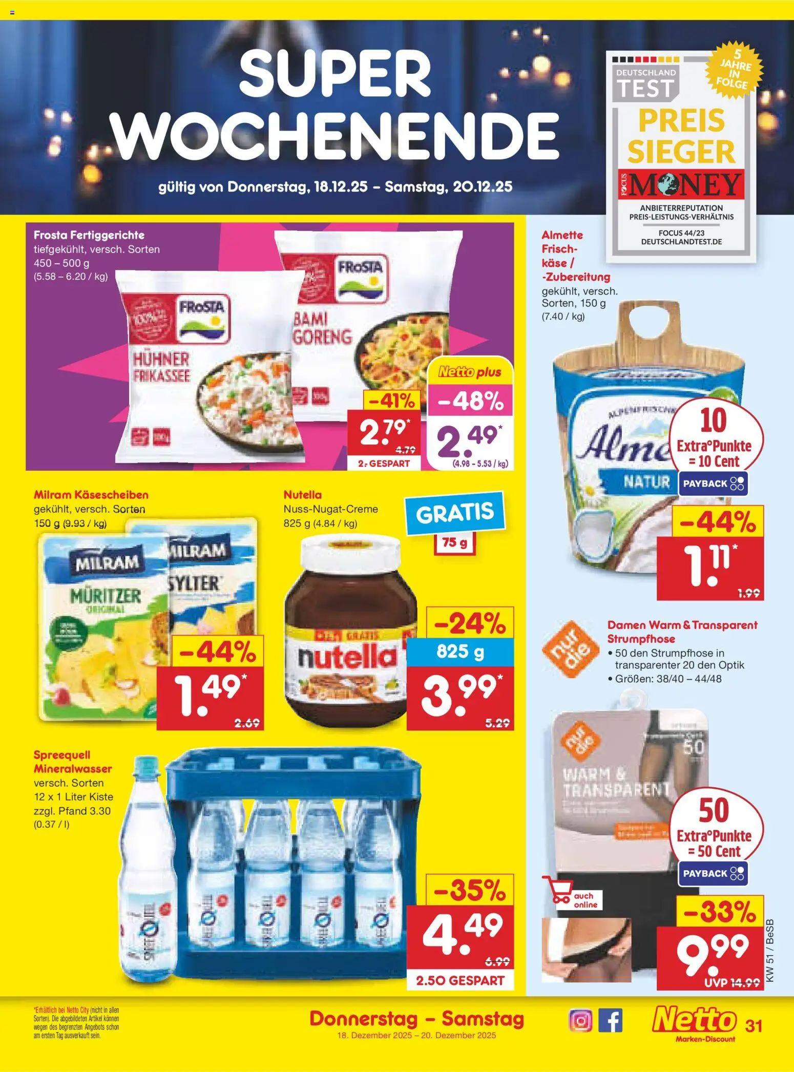 Netto Marken-Discount Prospekt 	 – gültig ab 15.12.2025 | Seite: 39 | Produkte: Almette, Frosta, Nutella, Milram