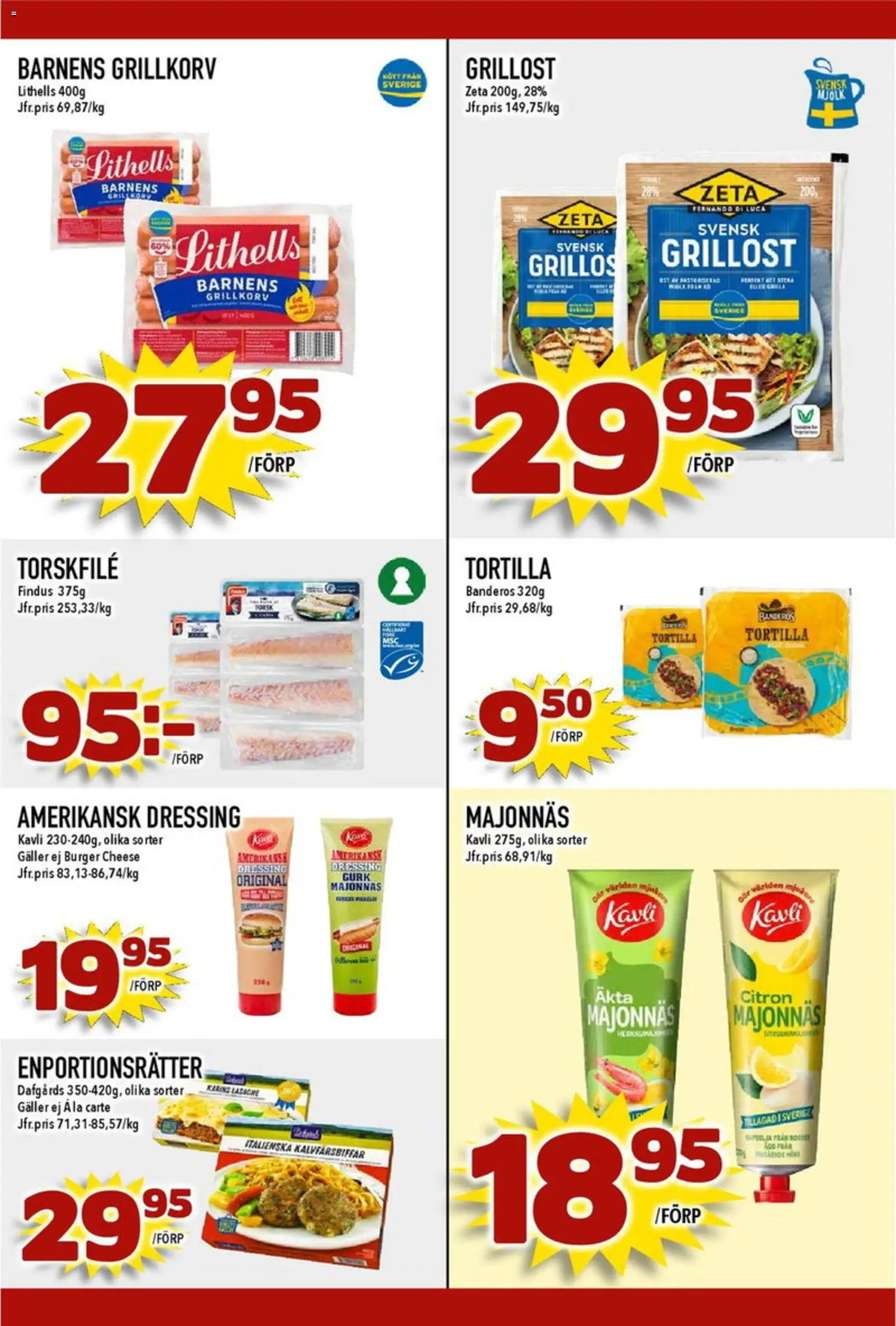 Matdax reklamblad aktuell från 13.04.2026 | Sida: 18 | Produkter: Tortilla, Grillost, Galler, Majonnäs