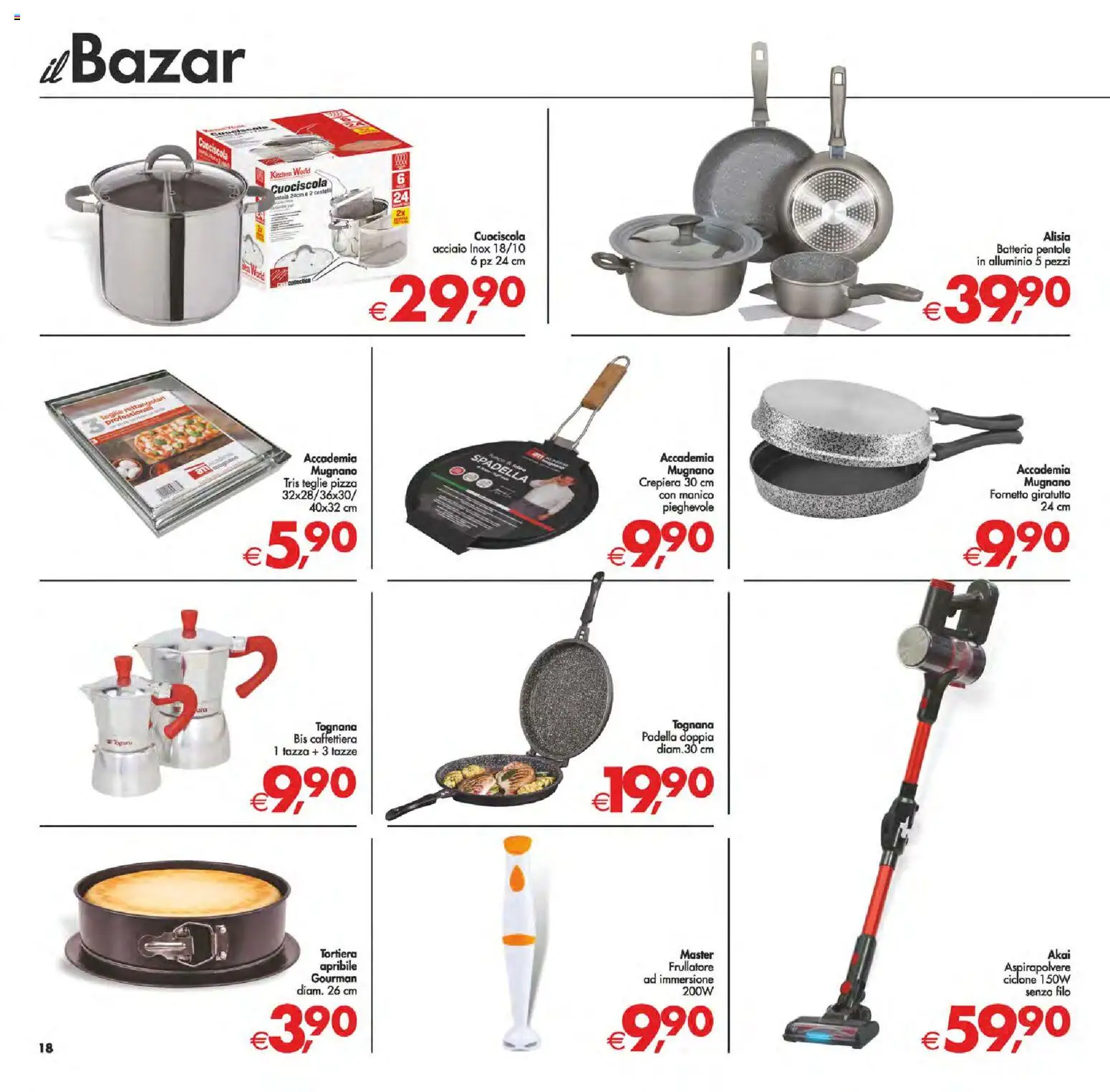 Volantino Decò del 13.02.2026 | Pagina: 18 | Prodotti: Tortiera, Fornetto, Frullatore, Aspirapolvere