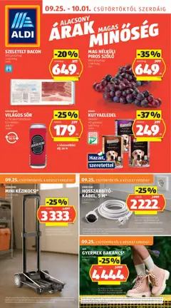 Aldi Akciós újság - amely érvényes a következő dátumtól: 25.09.2025