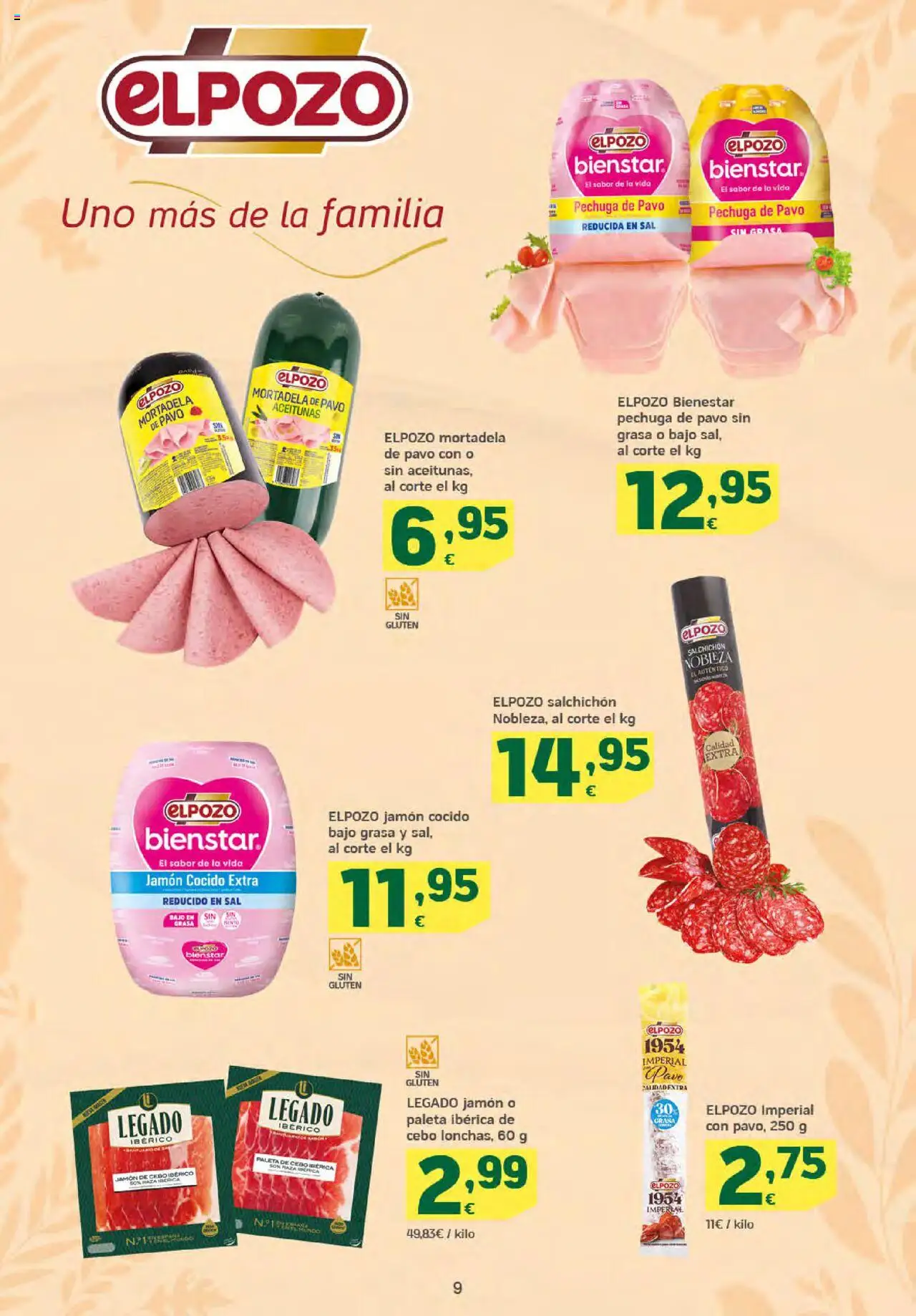 HiperDino folleto │ válido desde el 25.09.2025 | Página: 9 | Productos: Jamón, Jamón cocido, Mortadela