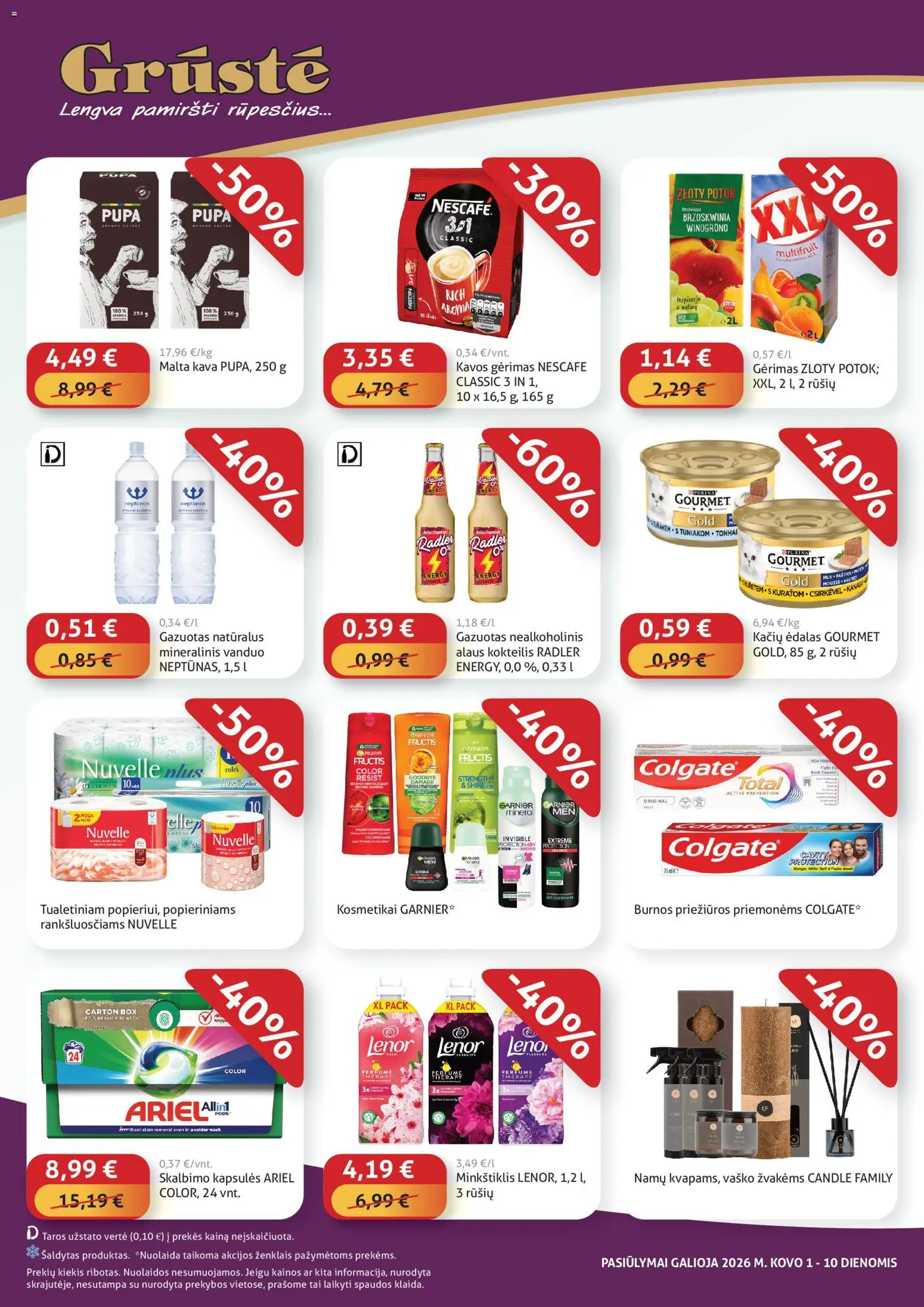 GRUSTE akcijos nuo 01.03.2026 | Puslapis: 4 | Prekių: Kava, Mineralinis vanduo