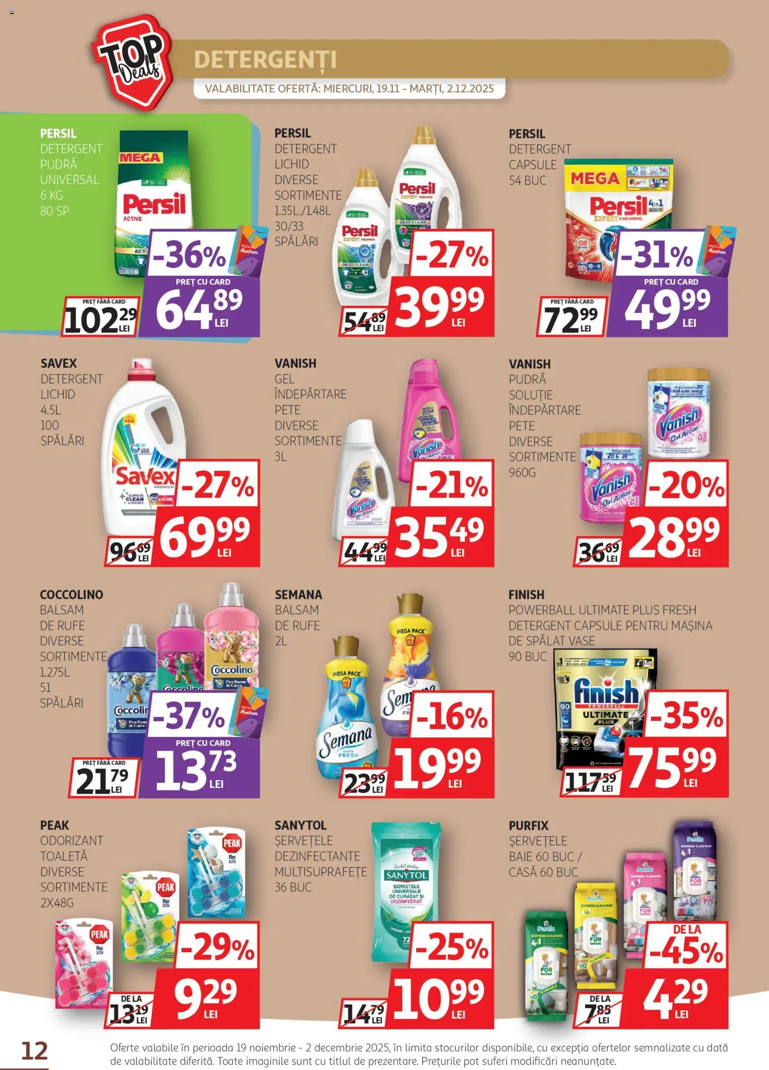 Noul catalog Auchan – valabil de la 19.11.2025 | Pagină: 12 | Produse: Pomelo, Pudră, Balsam, Detergent