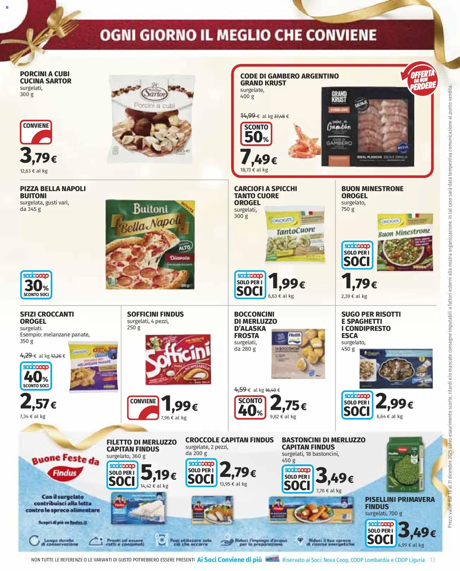 Volantino COOP del 18.12.2025 | Pagina: 13 | Prodotti: Minestrone, Merluzzo, Melanzane, Sugo