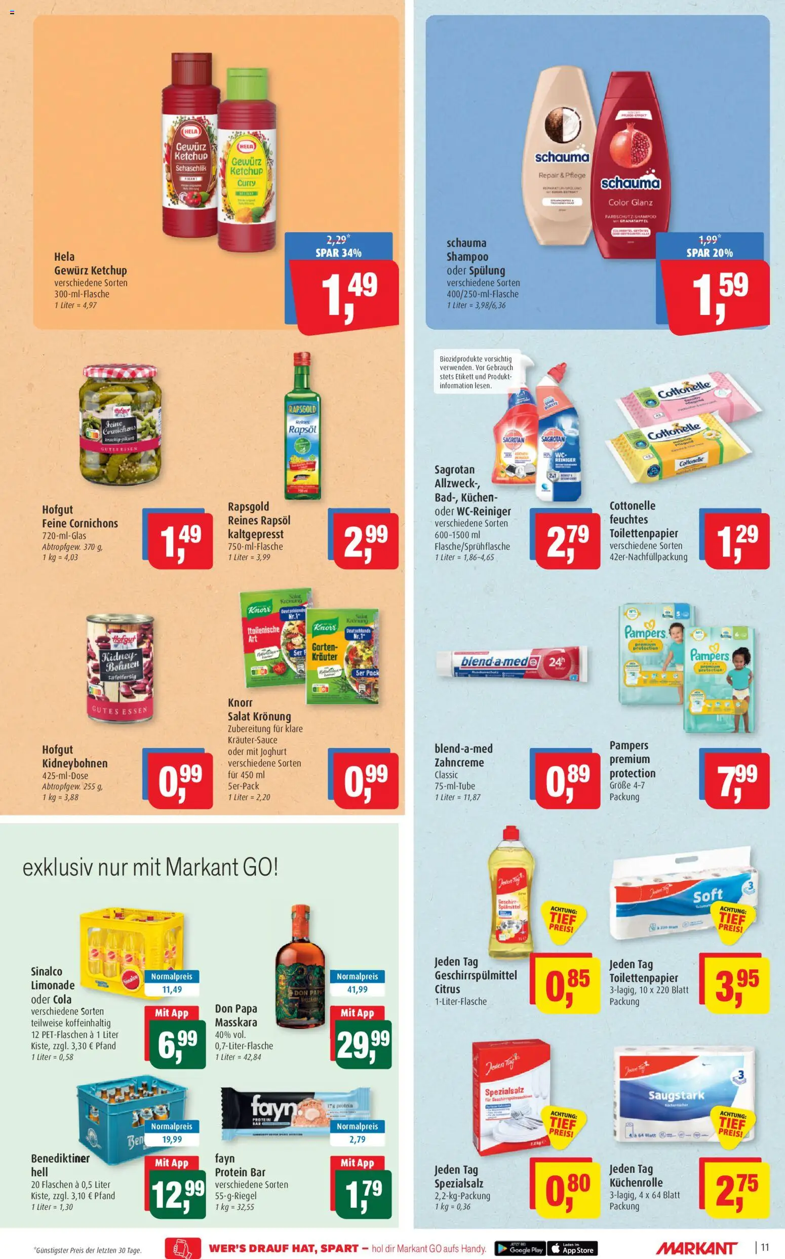 Markant Prospekt 	 – gültig ab 20.04.2026 | Seite: 11 | Produkte: Sinalco, Rapsöl, Shampoo, Salat