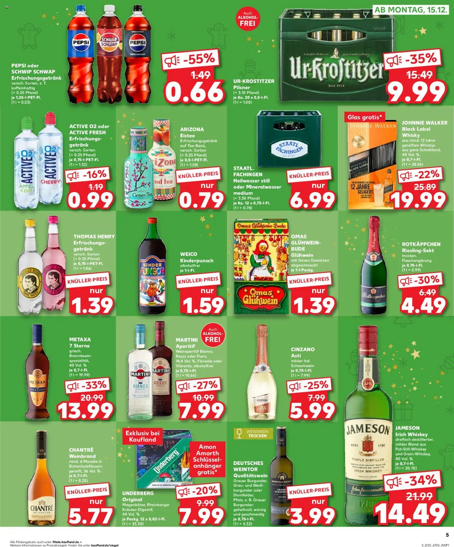 Kaufland prospekt Potsdam	 – gültig ab 14.12.2025 | Seite: 5 | Produkte: Jameson, Schwip schwap, Chantré, Johnnie walker