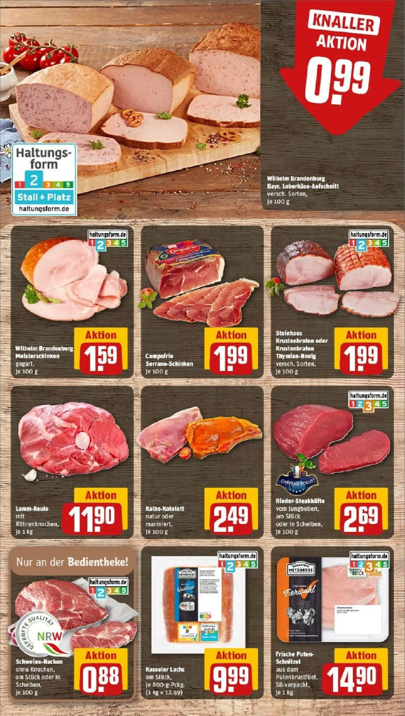 Rewe prospekt Düsseldorf / Eller	 – gültig ab 26.10.2025 | Seite: 10 | Produkte: Lammkeule, Schweinenacken, Schnitzel, Steak