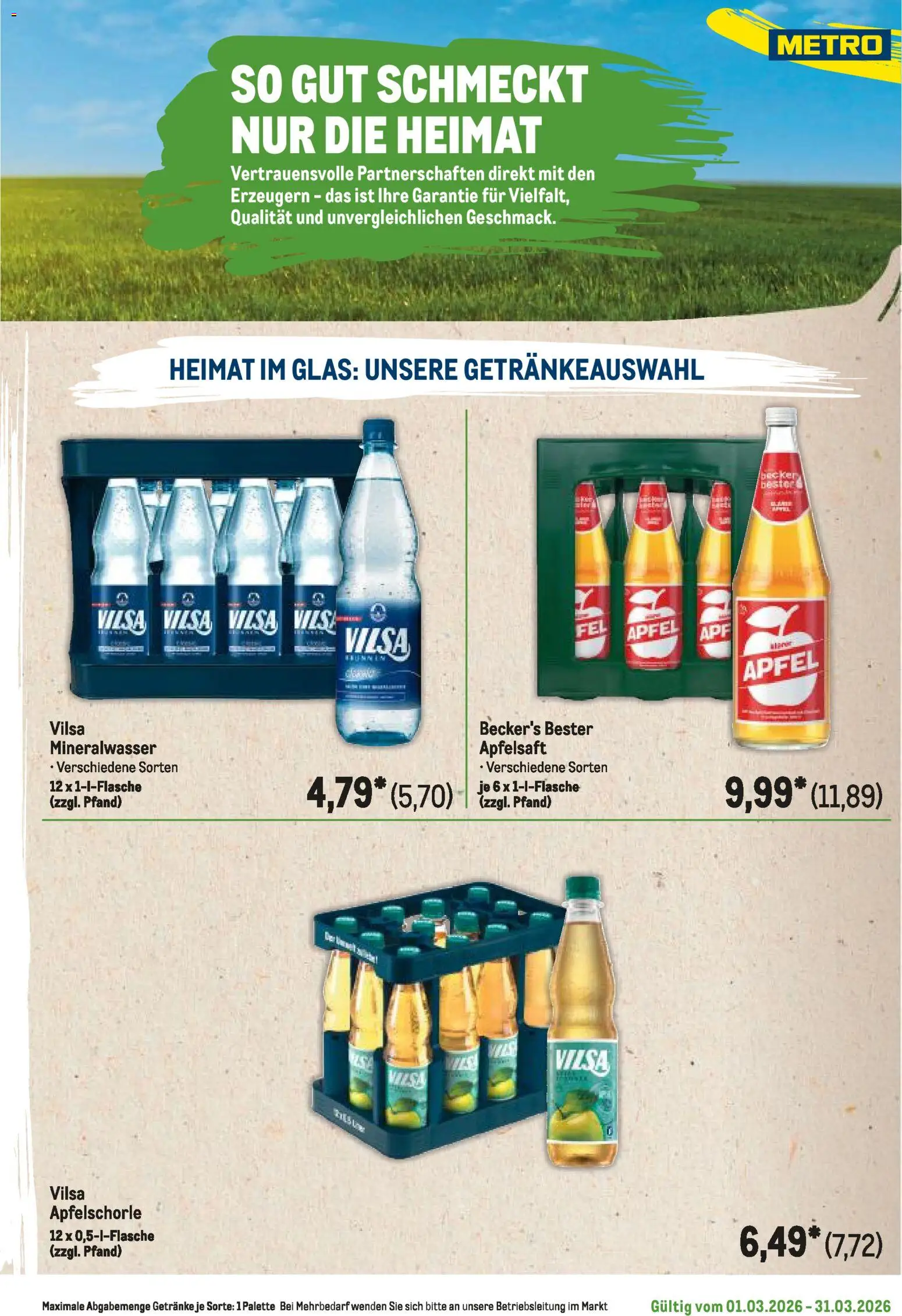 Metro Regionaler Flyer – gültig ab 01.03.2026 | Seite: 39 | Produkte: Äpfel, Apfelsaft, Mineralwasser