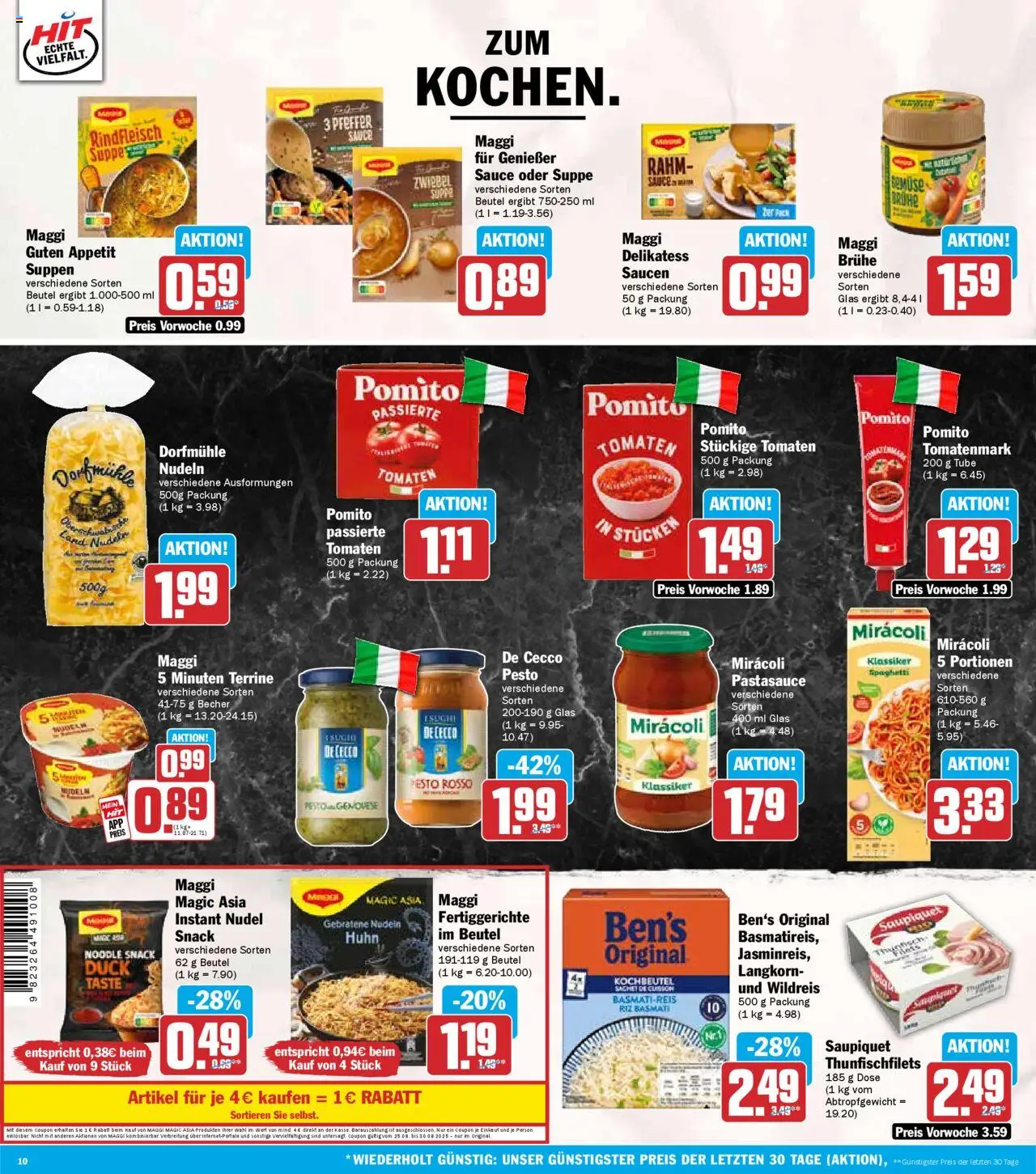 HIT - Baden-Württemberg - gültig ab dem 25.08.2025 | Seite: 10 | Produkte: Mühle, Basmatireis, Tomaten, Fertiggerichte