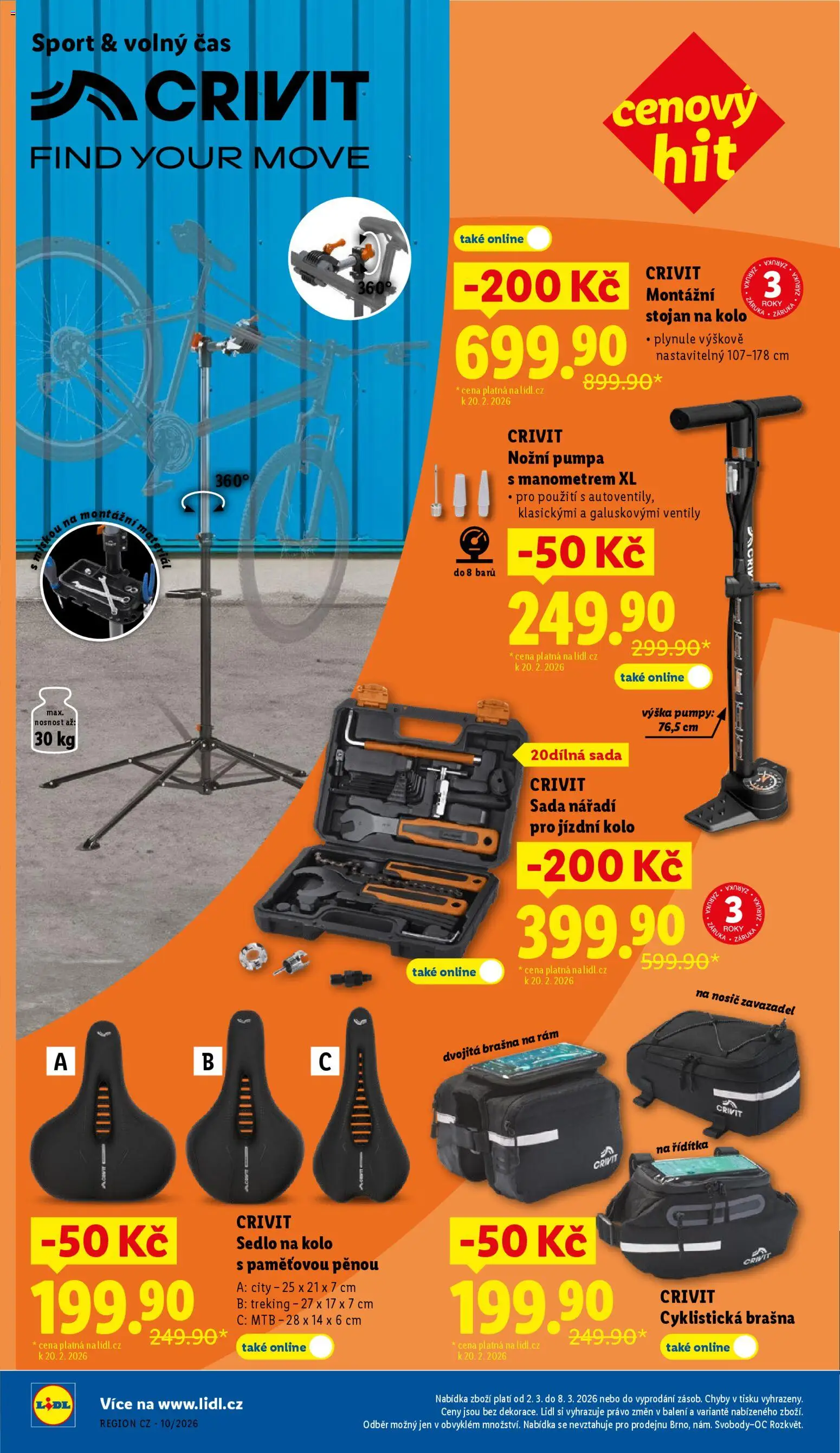 Lidl leták od 02.03.2026 | Strana: 34 | Produkty: Kolo, Nářadí, Pumpa, Stojan na kolo