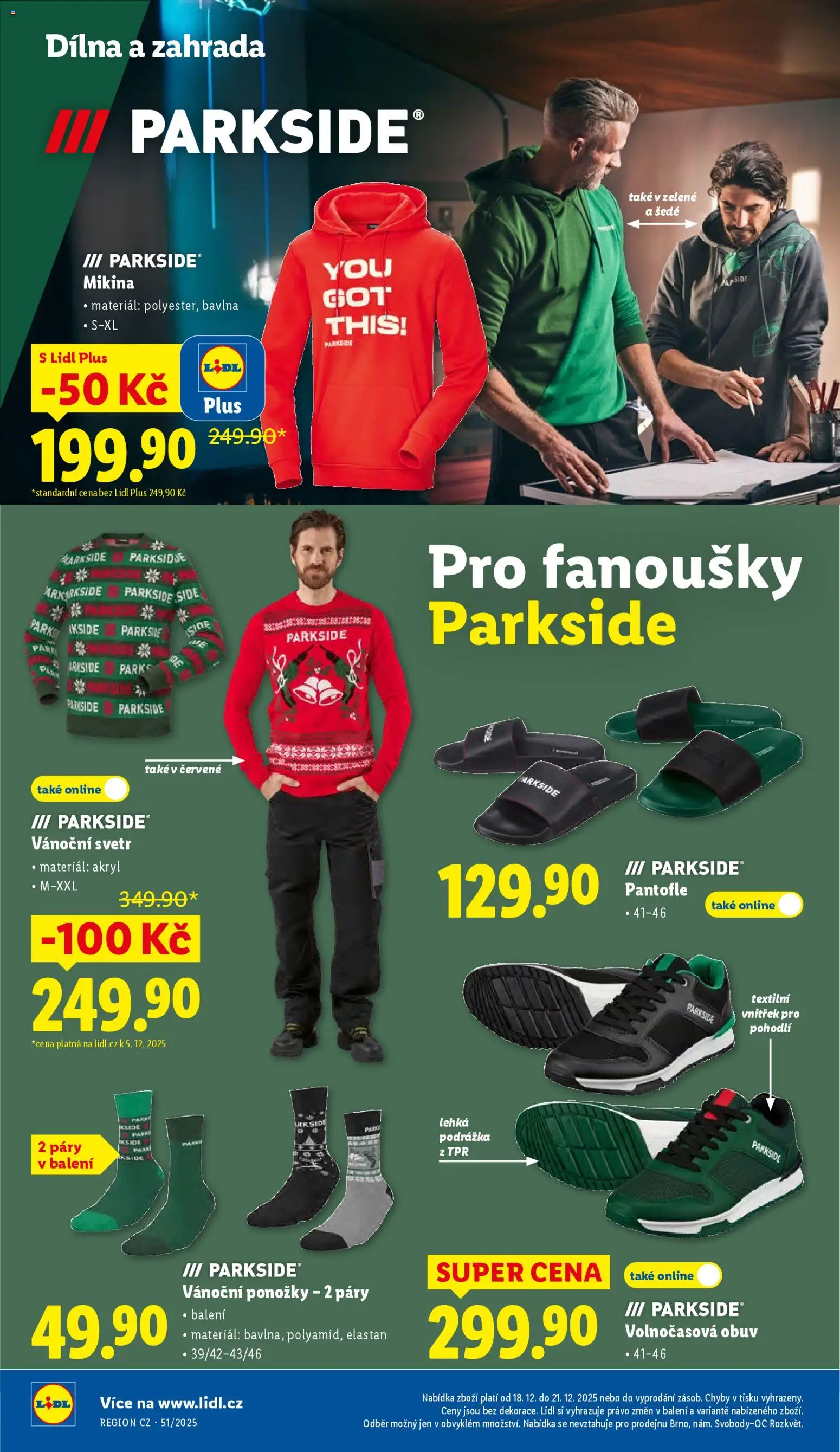 Lidl leták od 18.12.2025 | Strana: 36 | Produkty: Mikina, Parkside, Pantofle, Vánoční svetr
