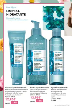 Pré-visualização Água Micelar Hidratante, Remove delicadamente as impurezas e a maquilhagem do rosto e dos olhos, sem secar a pele. 200 ml - 20307 válido de 17.04.2026 | Página: 24 | Produtos: Agua, Água micelar, Maquilhagem, Gel de limpeza