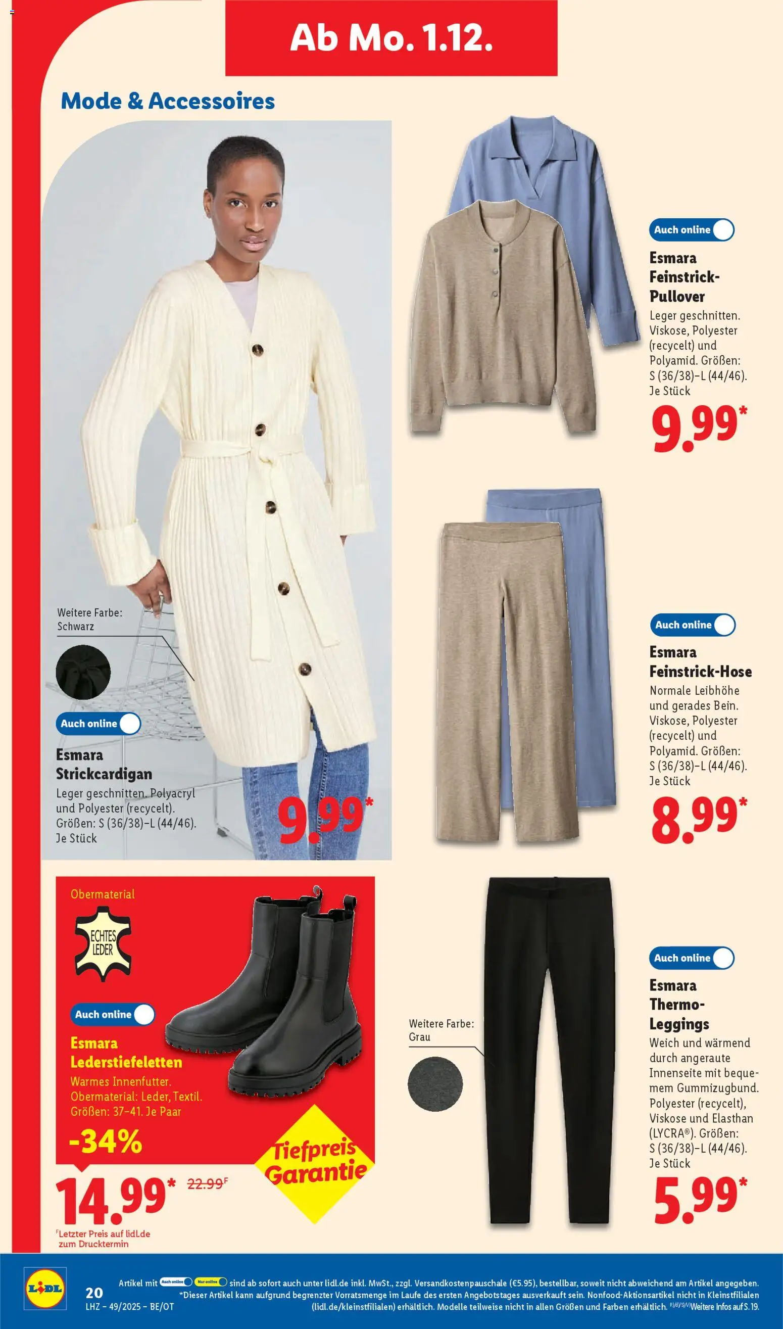 Lidl Prospekt Grimma – gültig ab 01.12.2025 | Seite: 36 | Produkte: Pullover, Leggings