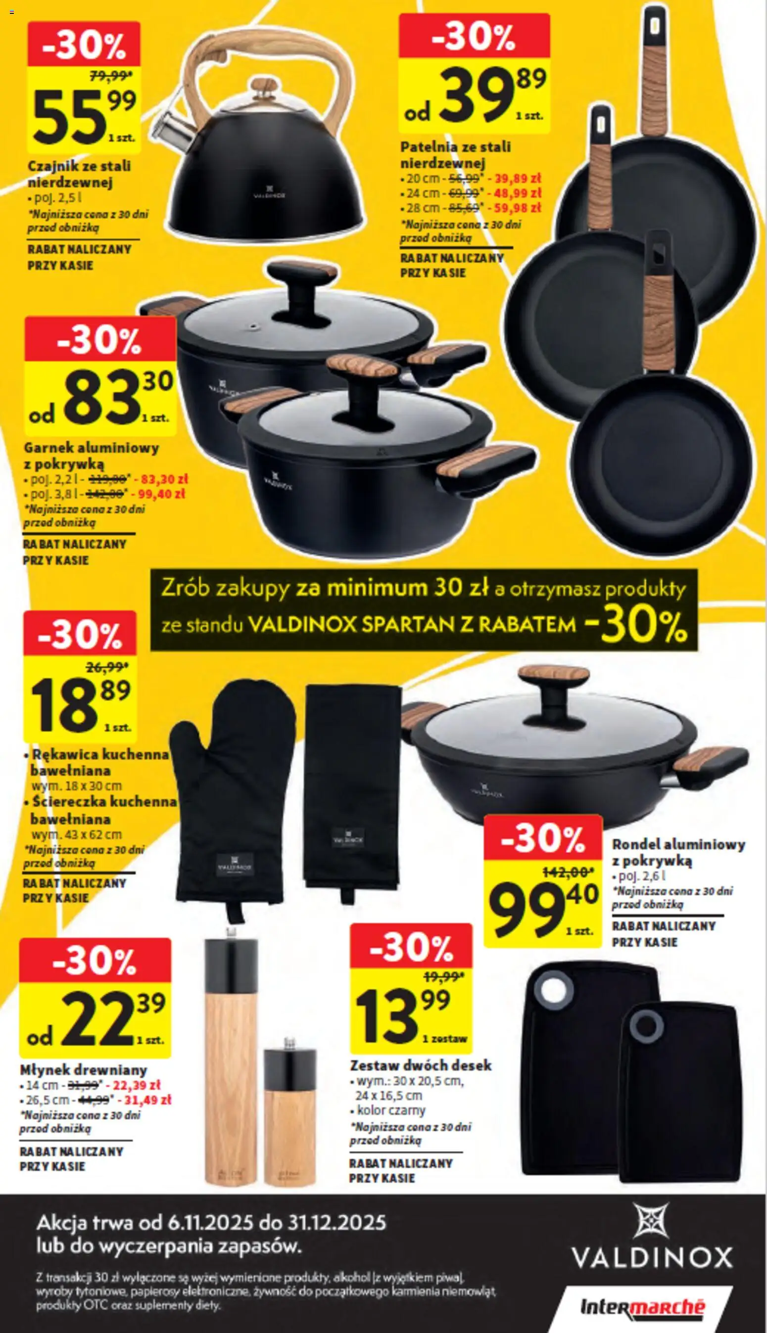 Intermarche Konkurs - Odbierz rabat na produkty Valdinox Spartan -30% od 06.11.2025 | Strona: 1 | Produkty: Czajnik, Młynek, Garnek, Patelnia