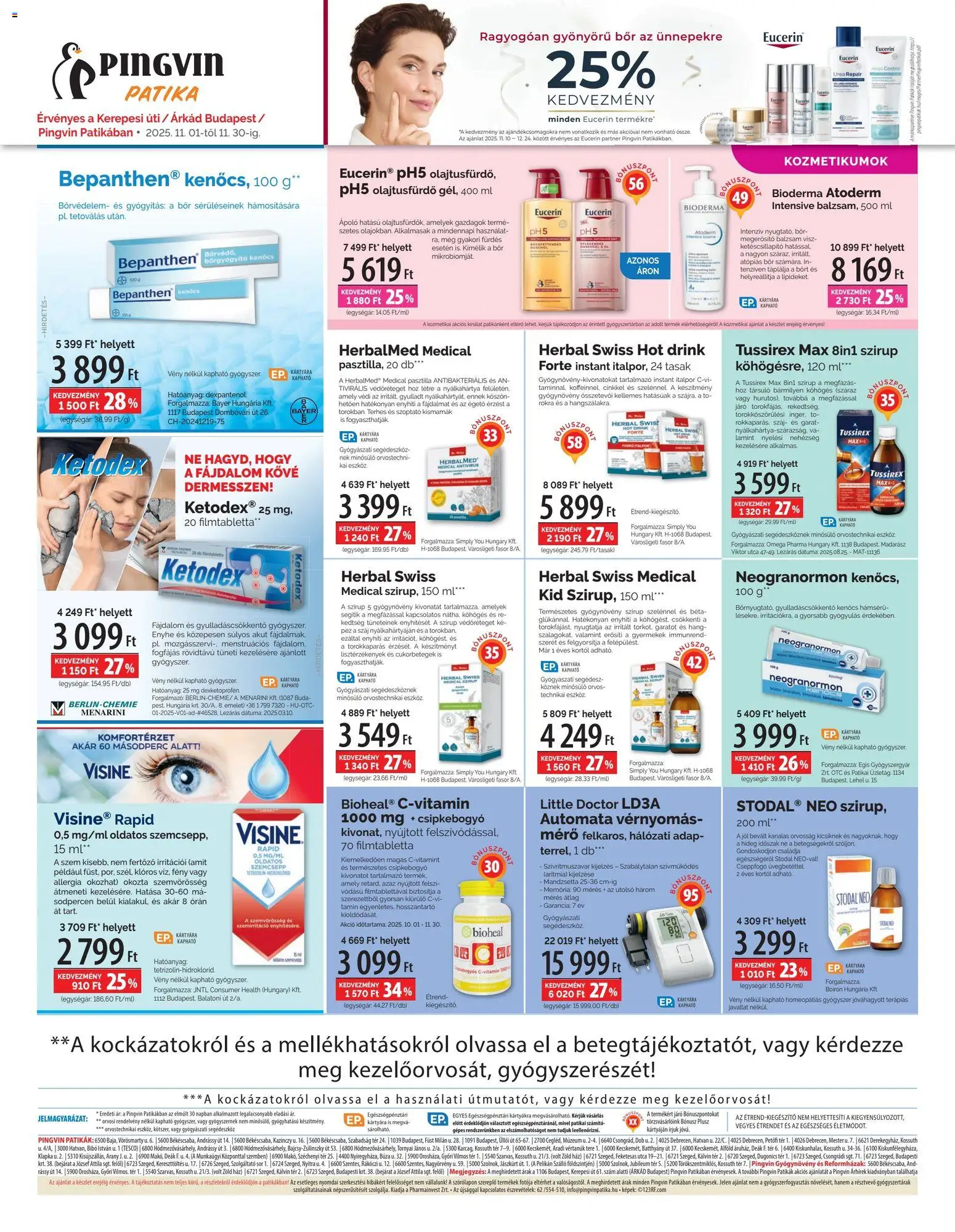 Pingvin Patika akciós ujság - amely érvényes a következő dátumtól: 01.11.2025 | Oldal: 8 | Termékek: Bor, Sör, Italpor