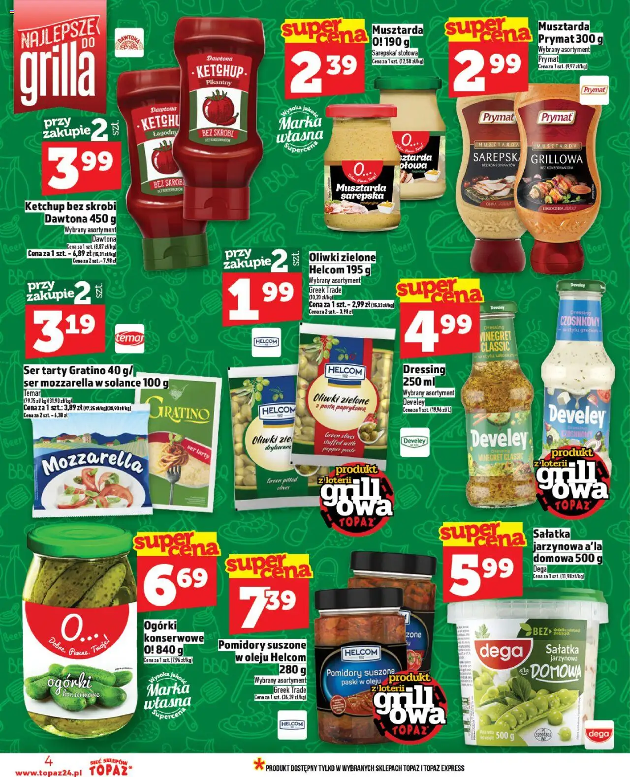 Topaz Gazetka od 12.06.2025 | Strona: 4 | Produkty: Pomidory suszone w oleju, Pomidory suszone, Musztarda, Ogórki