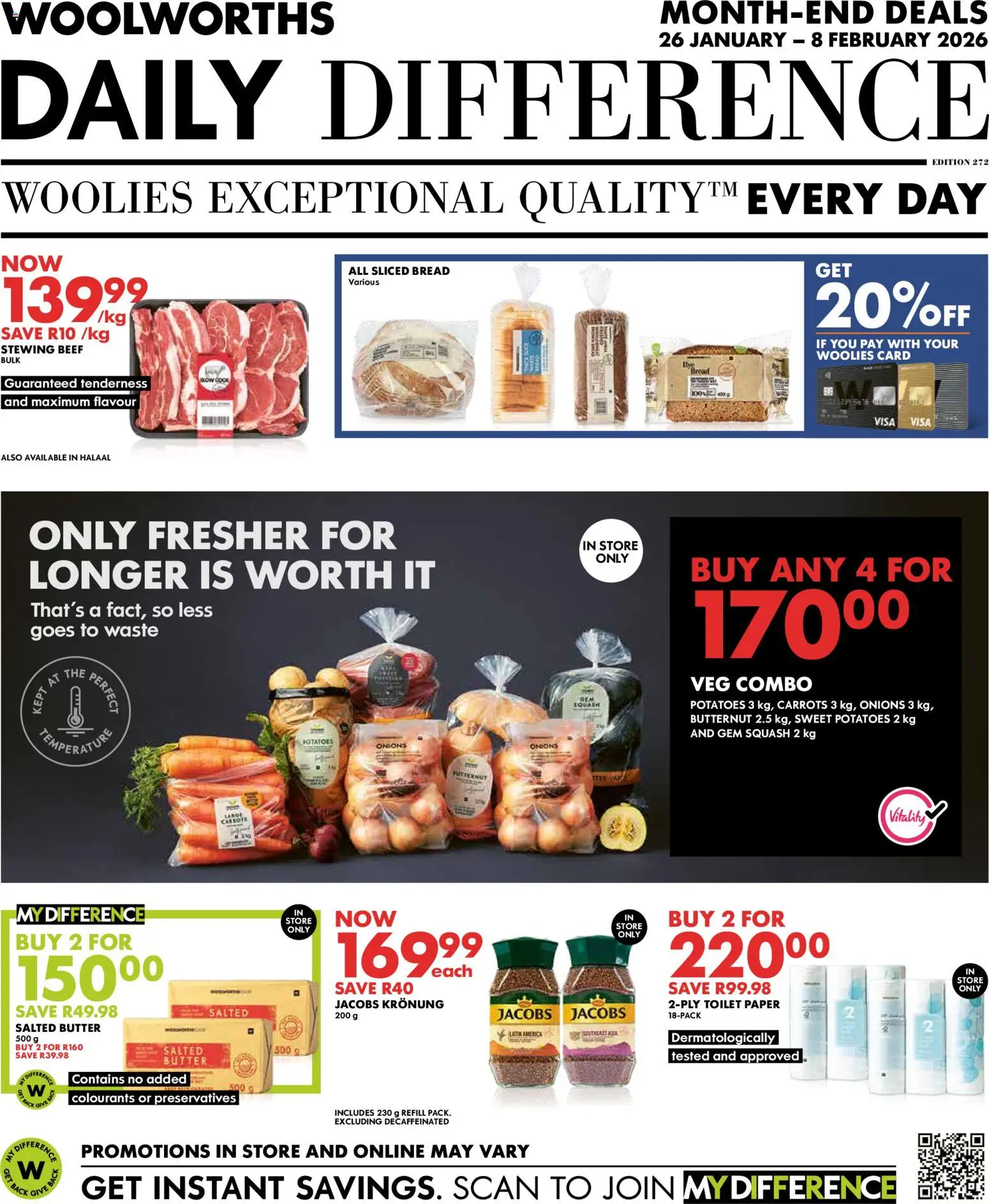 New Woolworths catalogue – valid from 26.01.2026 | Page: 1 | Products: Toilet, Beef, Potatoes, Paper