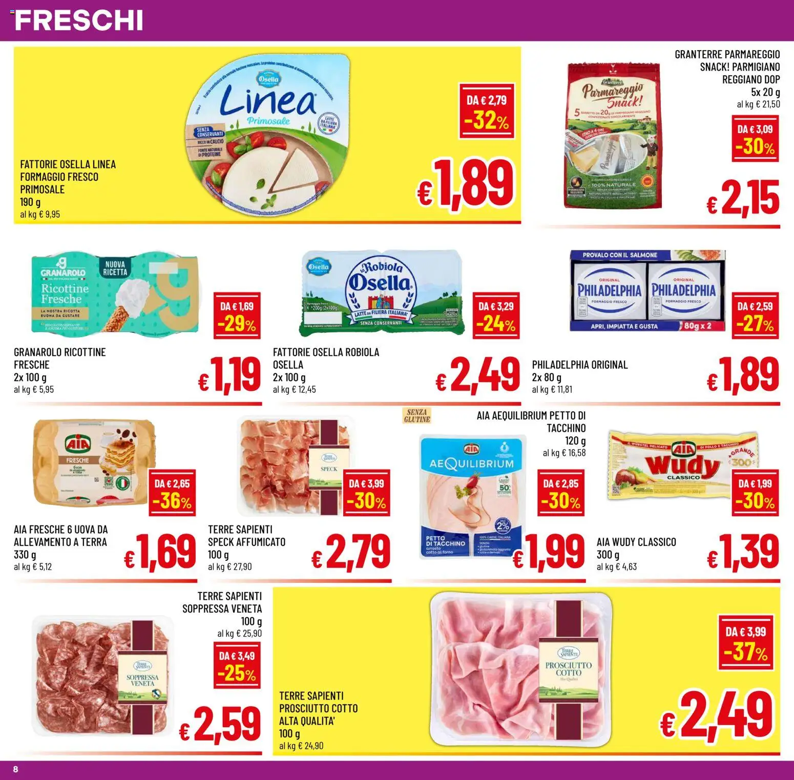 Volantino A&O del 15.04.2026 | Pagina: 8 | Prodotti: Speck, Prosciutto Cotto, Salmone, Prosciutto