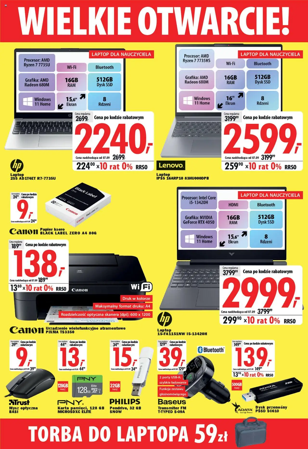 Mediaexpert Gazetka - Wielkie otwarcie Karpacz, Karpacka 33 od 28.08.2025 | Strona: 5 | Produkty: Mysz, Dysk, Torba, Papier ksero