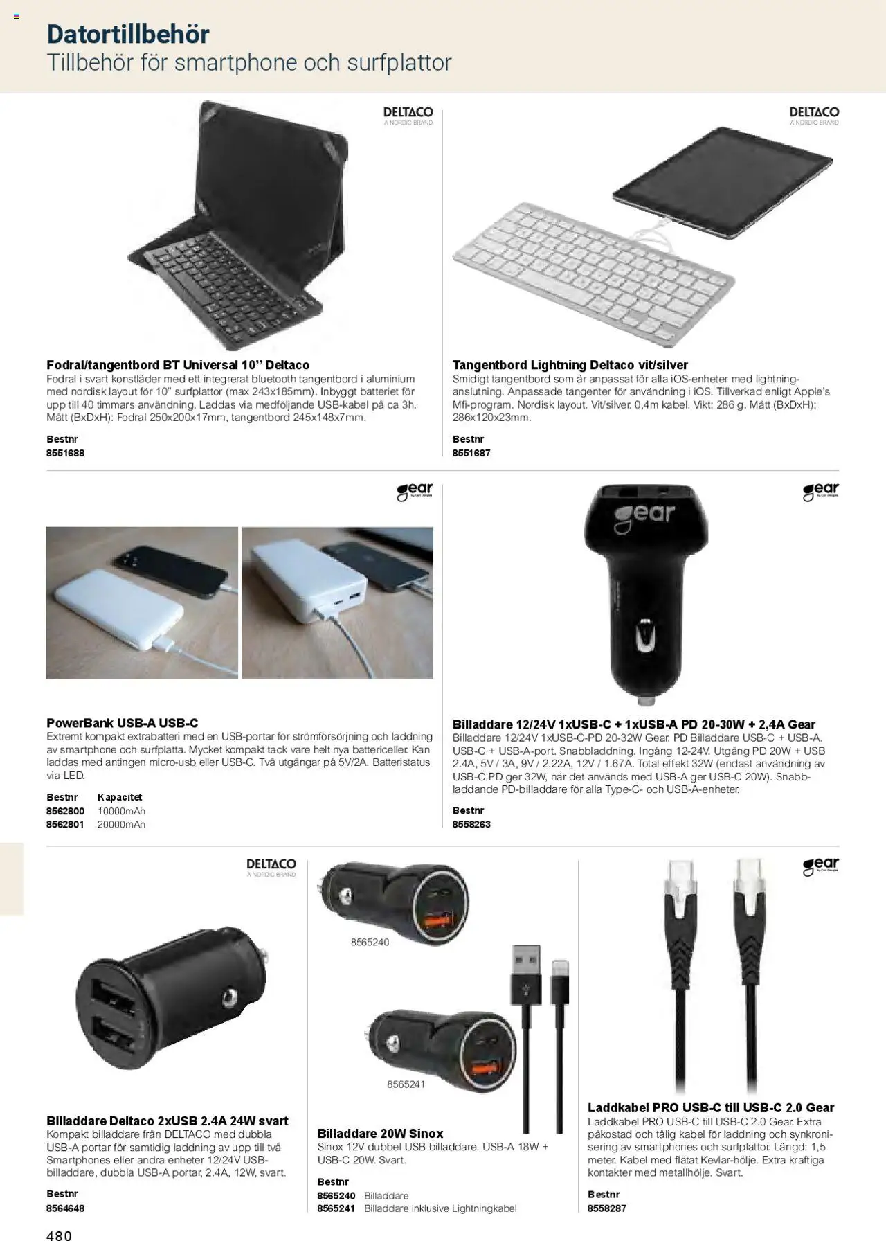 Office Depot reklamblad aktuell från 01.02.2025 | Sida: 482 | Produkter: Tangentbord, Kabel, Billaddare, USB